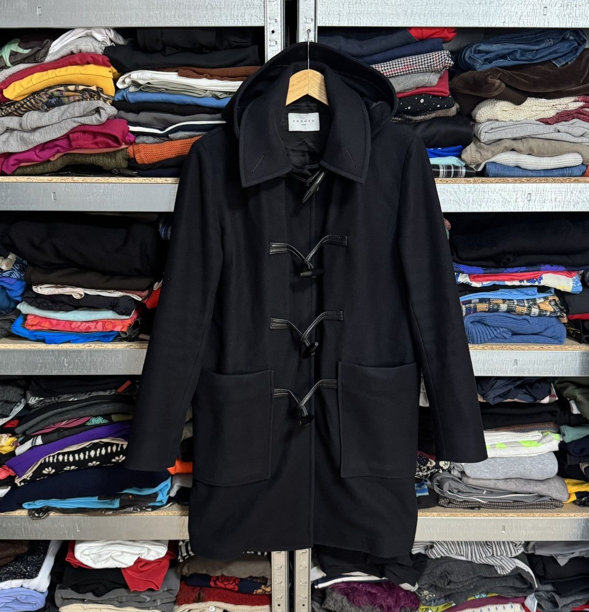 Sandro Sandro XS duffle coat wool jacket + hooded old money Size US XS / EU 42 / 0 - 21 Thumbnail