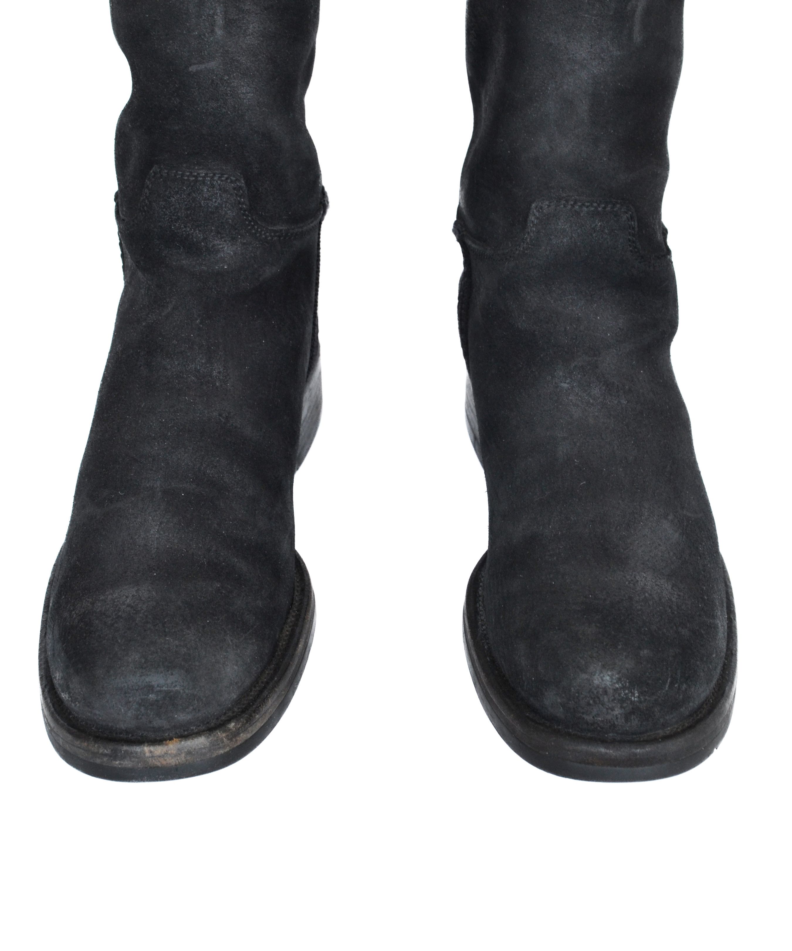 Prada PRADA Boots Black Aged Leather Buckle Riding Size 36 Size US 6 / IT 36 - 7 Thumbnail