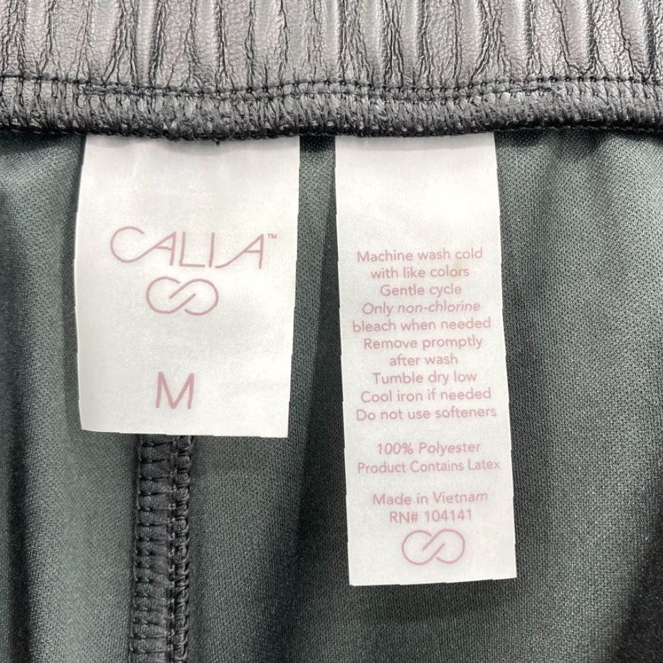 Vintage Calia Faux Leather Jogger Pants Women's Medium Black High Rise Stretch NWT Size 32" / US 10 / IT 46 - 5 Thumbnail