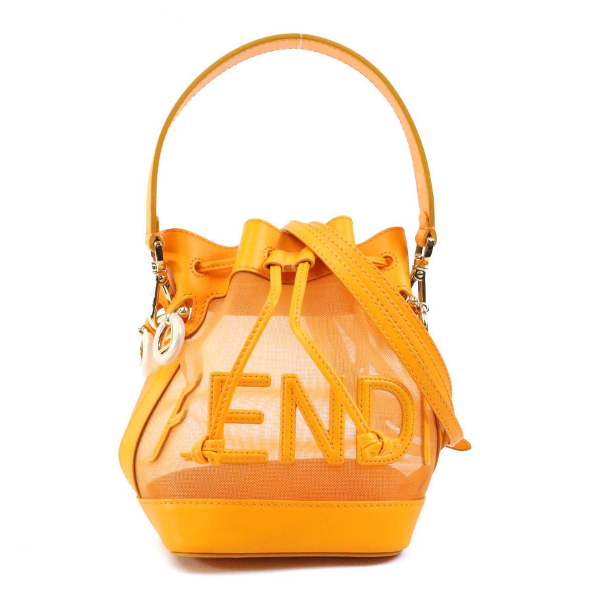 Fendi Fendi Mon Tresor Mini Handbag/Shoulder Bag, Leather and Mesh, Orange, Women's, 8BS010-AAYS 90201a Size ONE SIZE - 1 Thumbnail