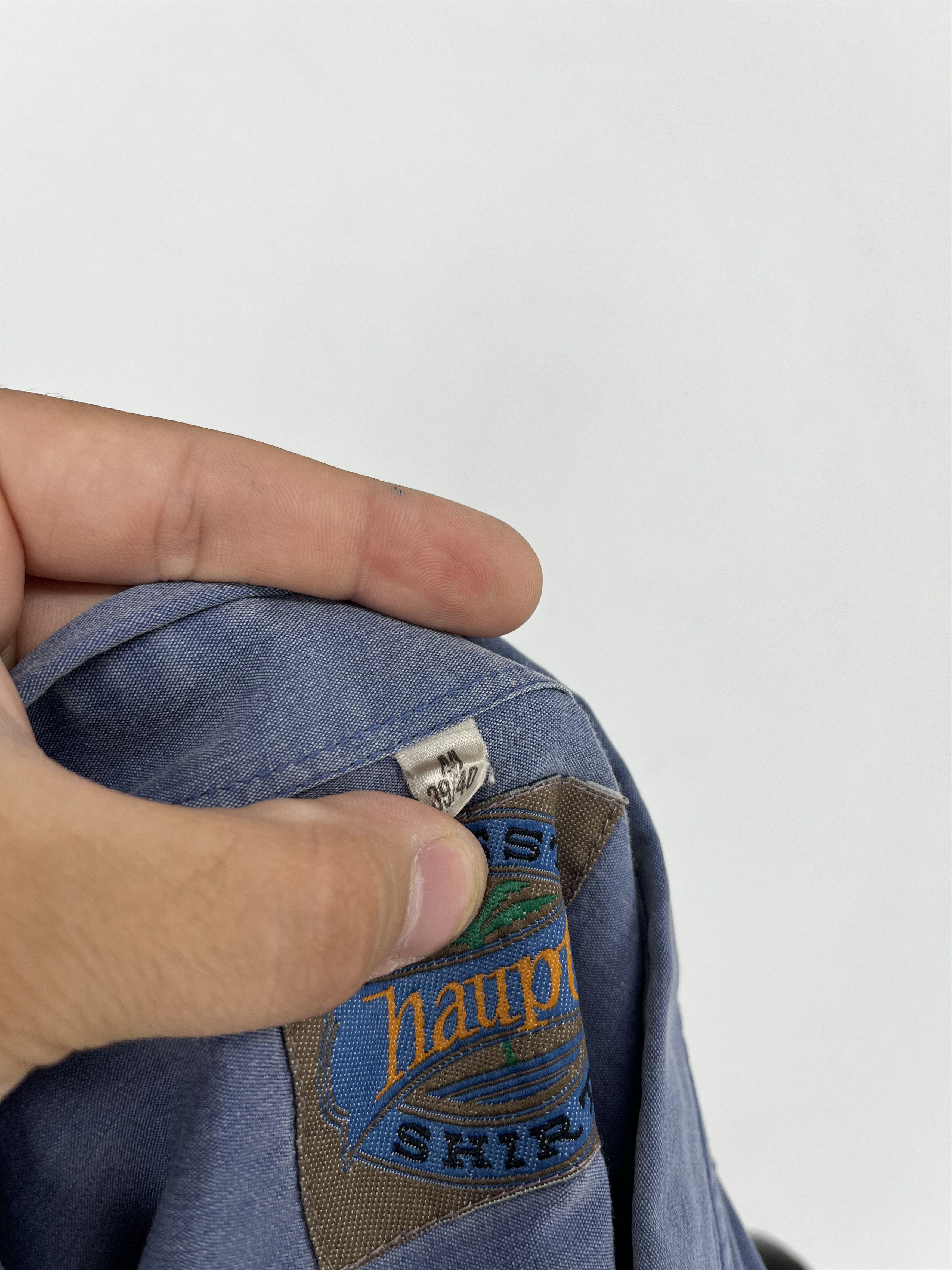 Haupt Haupt Germany Men’s Long Shirt Blue Embroidered Music Box Size US XL / EU 56 / 4 - 13 Thumbnail