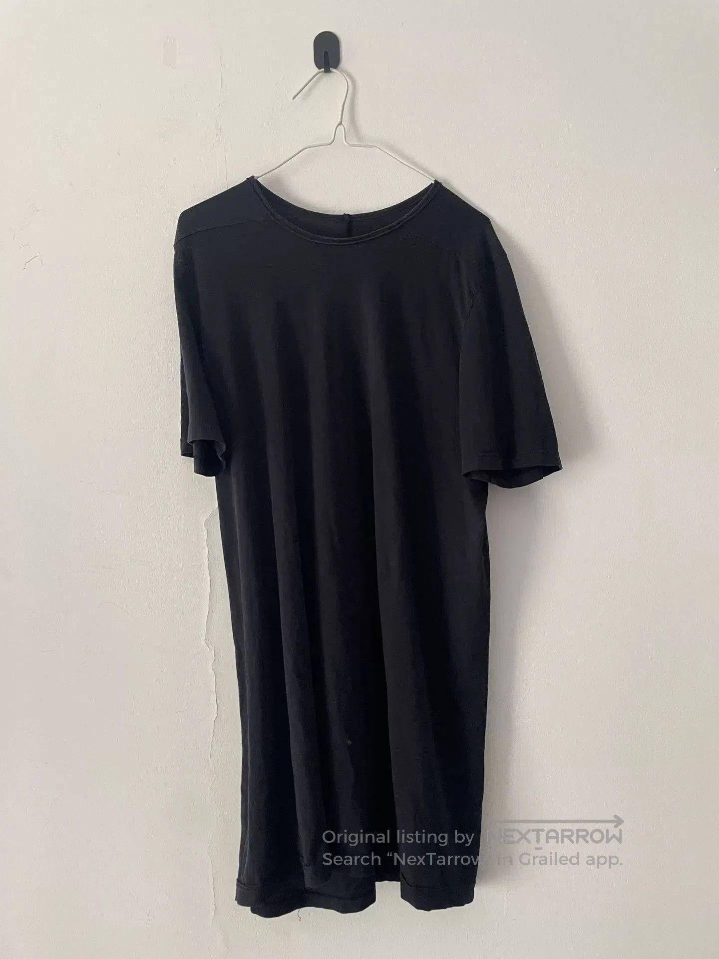 black oversized short sleeve dress.