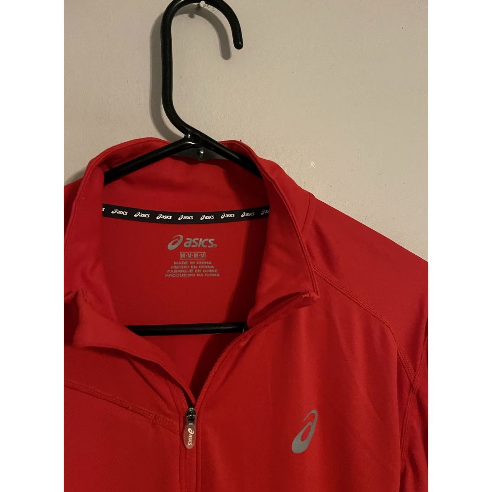Asics Asics Red 1/4 Zip Pullover Tech Athletic Running L/S Men's Medium Size US M / EU 48-50 / 2 - 2 Thumbnail