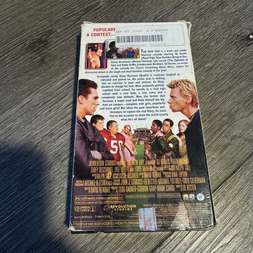 Vintage 2002 Columbia Tristar Home Entertainment The New Guy VHS Bla Size ONE SIZE - 4 Thumbnail
