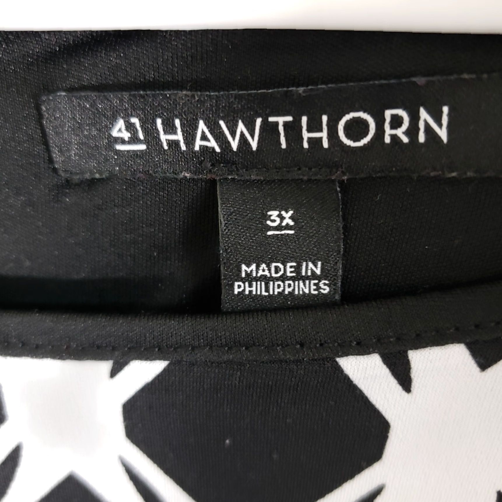 Vintage 41Hawthorn Dress Geometric 3X Black White 3/4 Sleeve Knee Length Womens Size XXL / US 16-18 / IT 52-54 - 6 Thumbnail