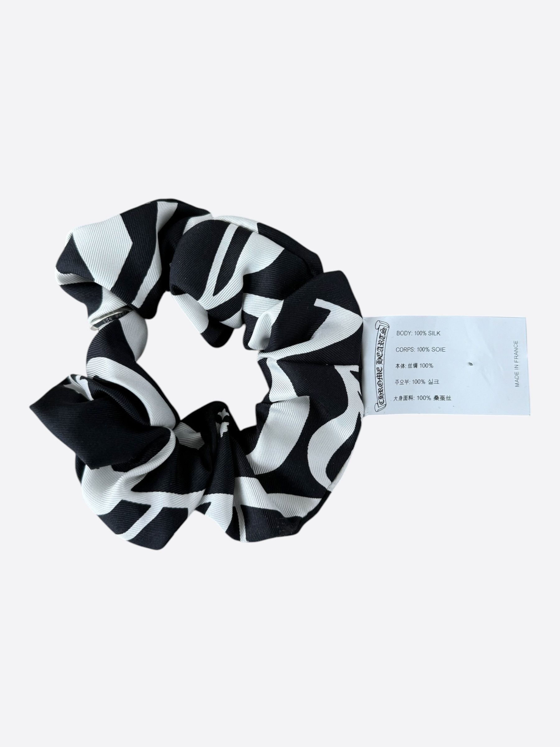 Chrome Hearts Chrome Hearts White & Black Plus Cross Silk Scrunchie Size ONE SIZE - 1 Thumbnail