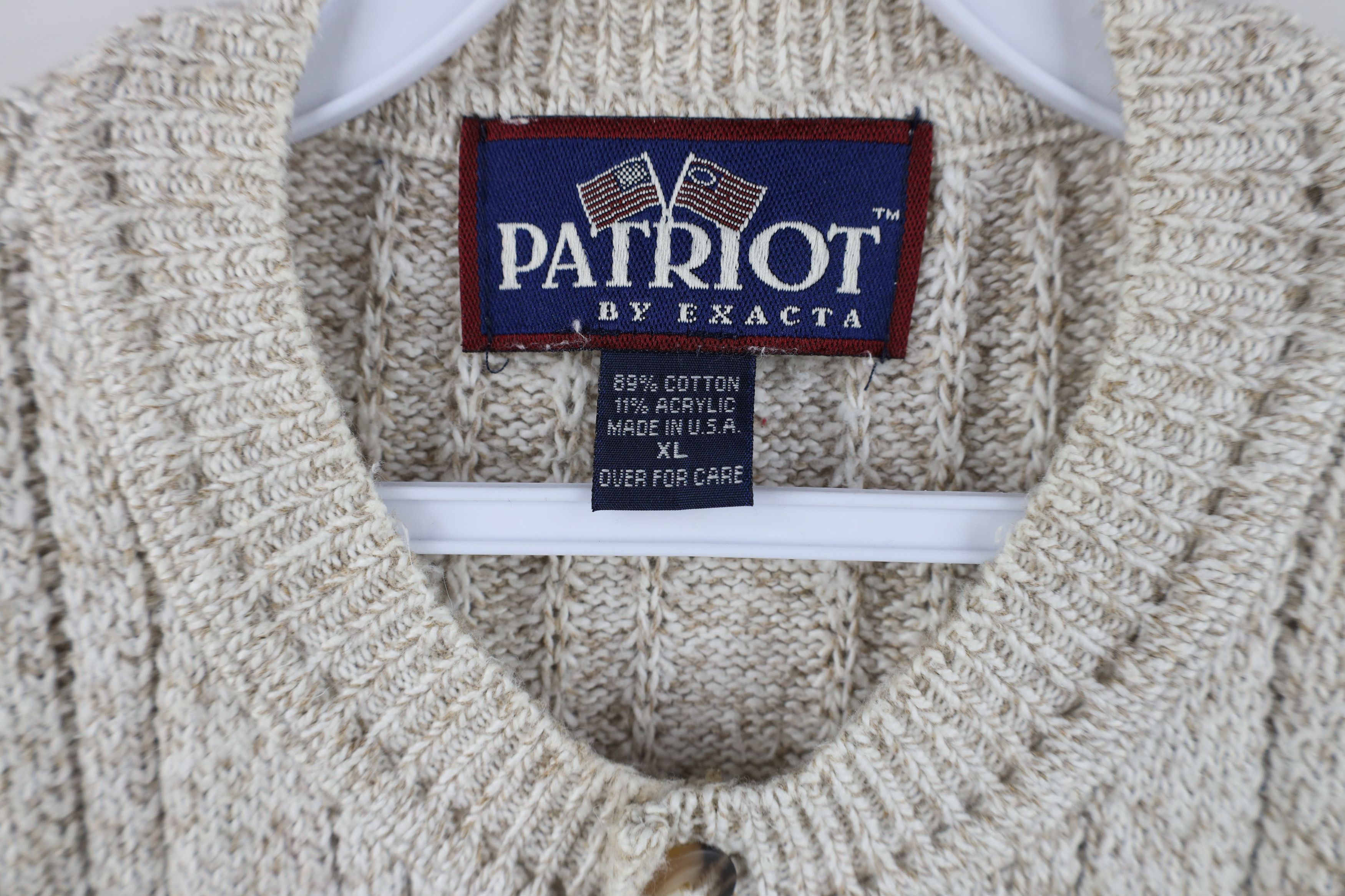 Vintage Vintage 90s Streetwear Ribbed Knit Henley Sweater Beige USA Size US XL / EU 56 / 4 - 7 Thumbnail
