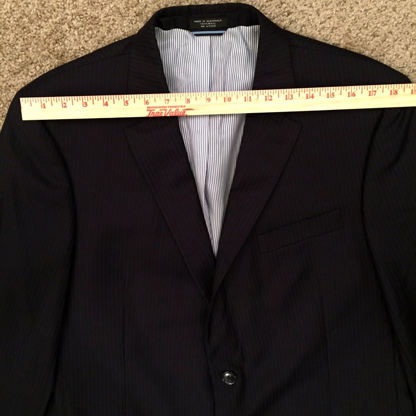 Tommy Hilfiger Tommy Hilfiger Blazer Mens 44 Reg Blue Wool Pinstripe Notch Lapel Striped Two-Button 2 Piece Regular Jacket Coat Size 44R - 2 Thumbnail