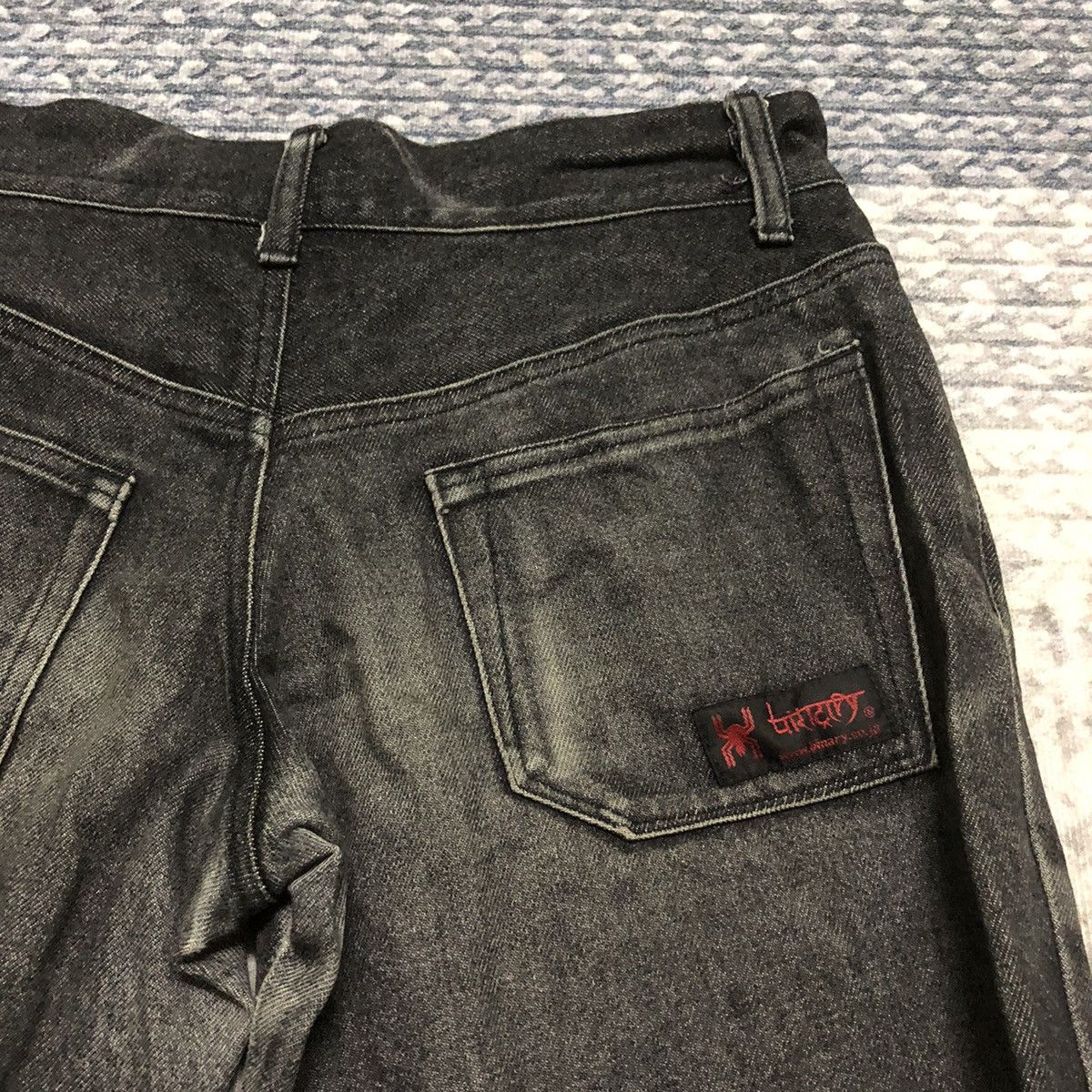 Rare Distressed Japanese Brand Punk Bondage Flare Jeans