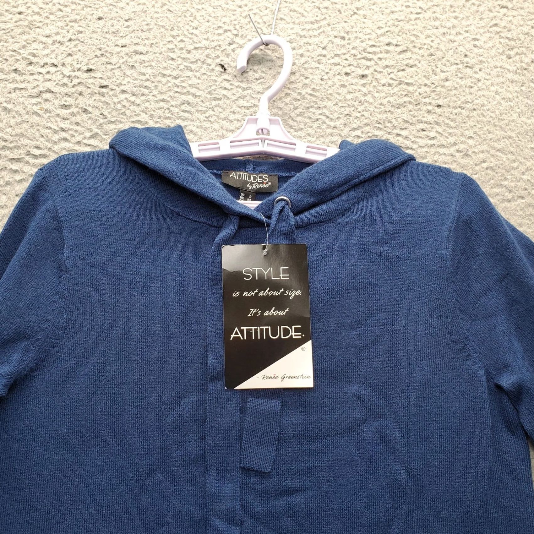 Vintage Attitudes Attitudes by Renee Sweater Womens S Hooded Blue Knit Size S / US 4 / IT 40 - 7 Thumbnail