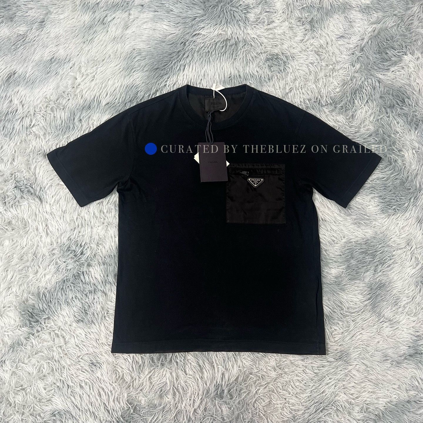 Prada Triangle Logo Pocket T-Shirt in Black Size US M / EU 48-50 / 2 - 1 Thumbnail