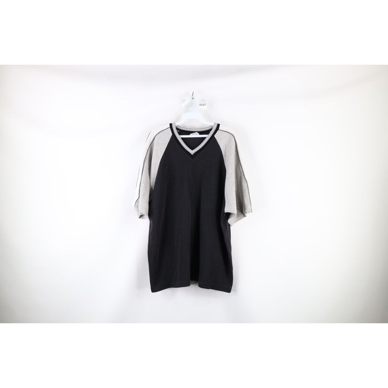 Vintage Vintage 90s Streetwear Faded Ribbed Knit Baggy Fit T-Shirt Size US L / EU 52-54 / 3 - 1 Thumbnail