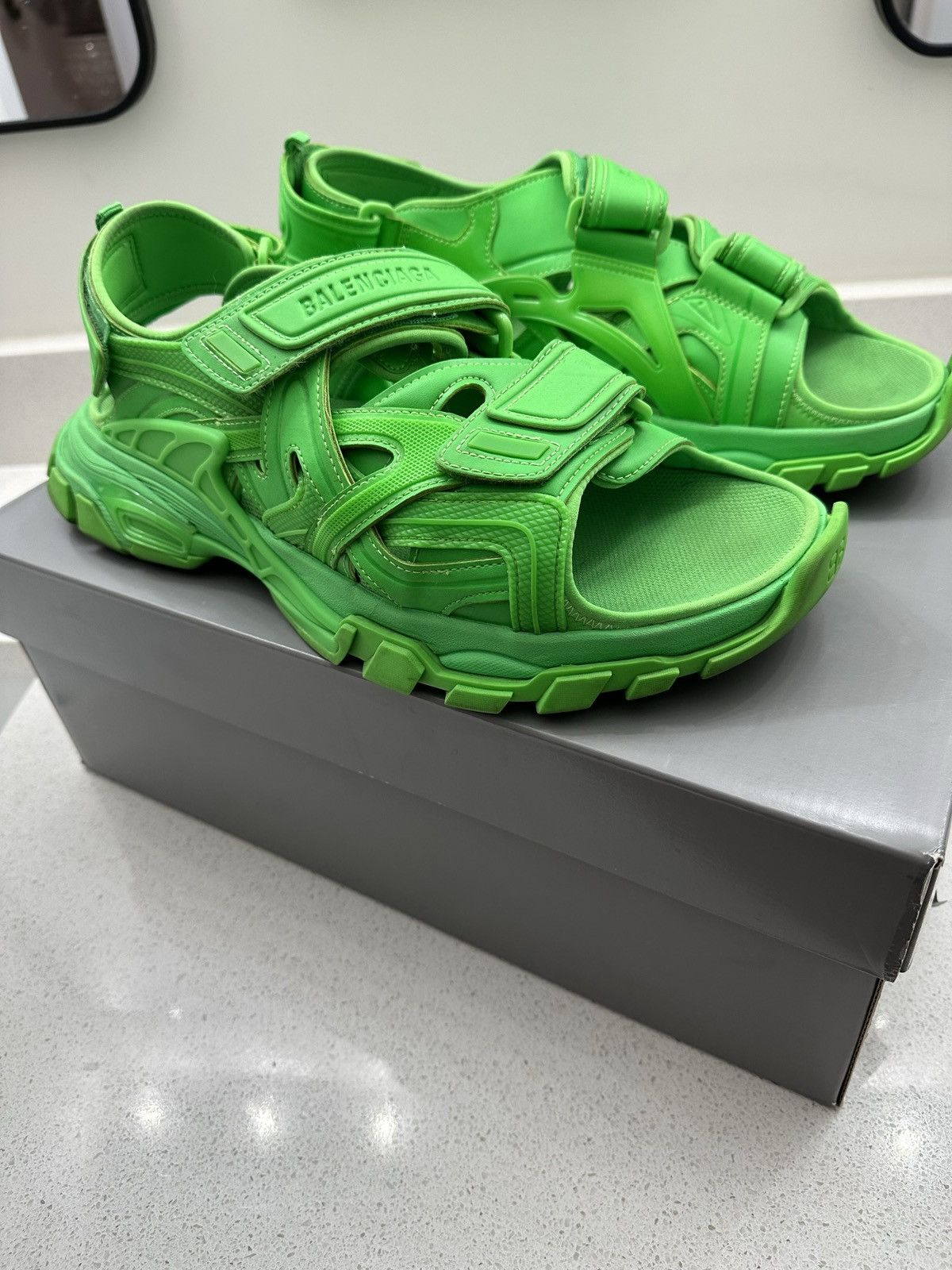 Balenciaga Balenciaga Track Sandals neon green Grailed