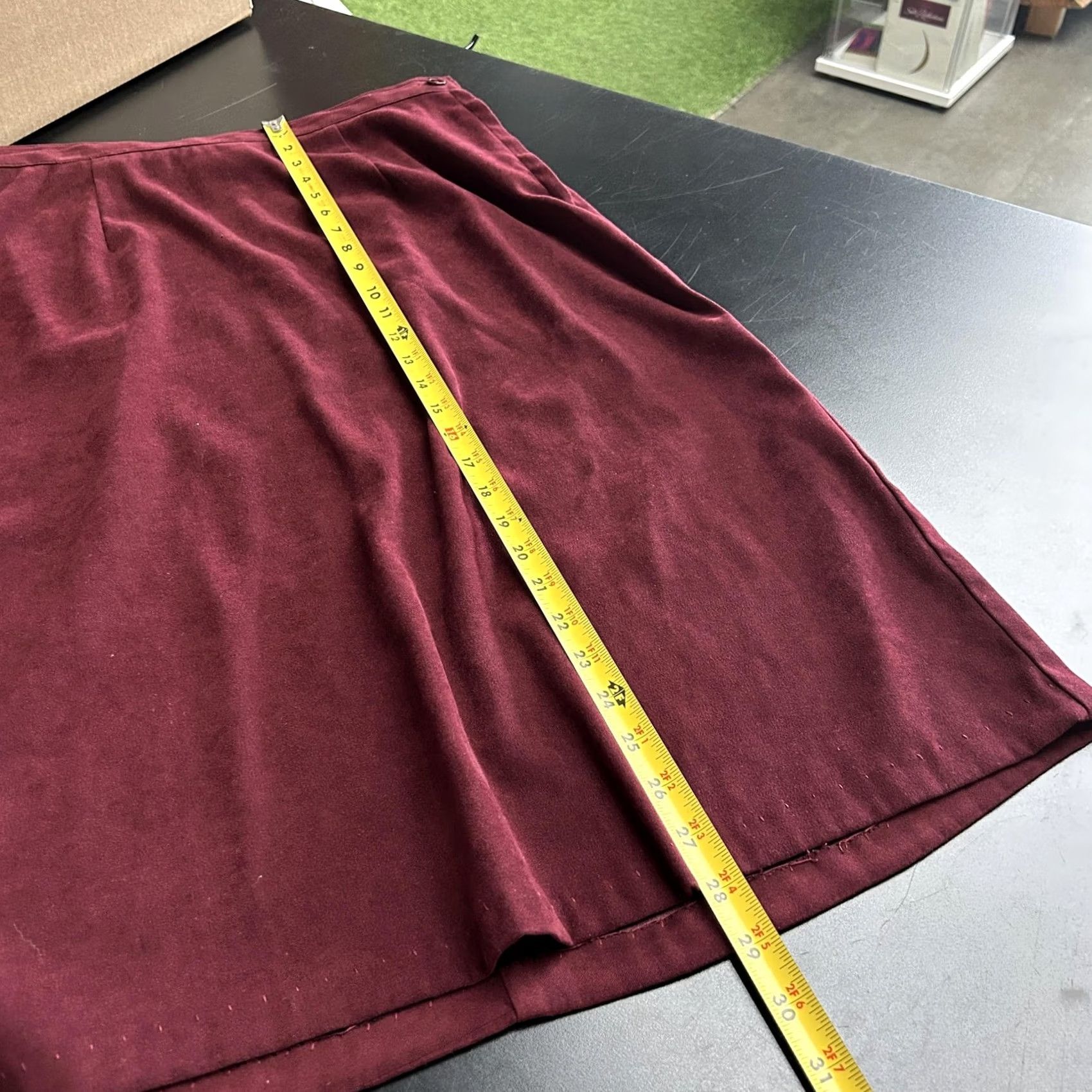 Vintage Robyne Raune Skirt Womens 10 Red Midi Pencil Stretch Cotton Blend Career Office Regular Size 32" / US 10 / IT 46 - 5 Thumbnail