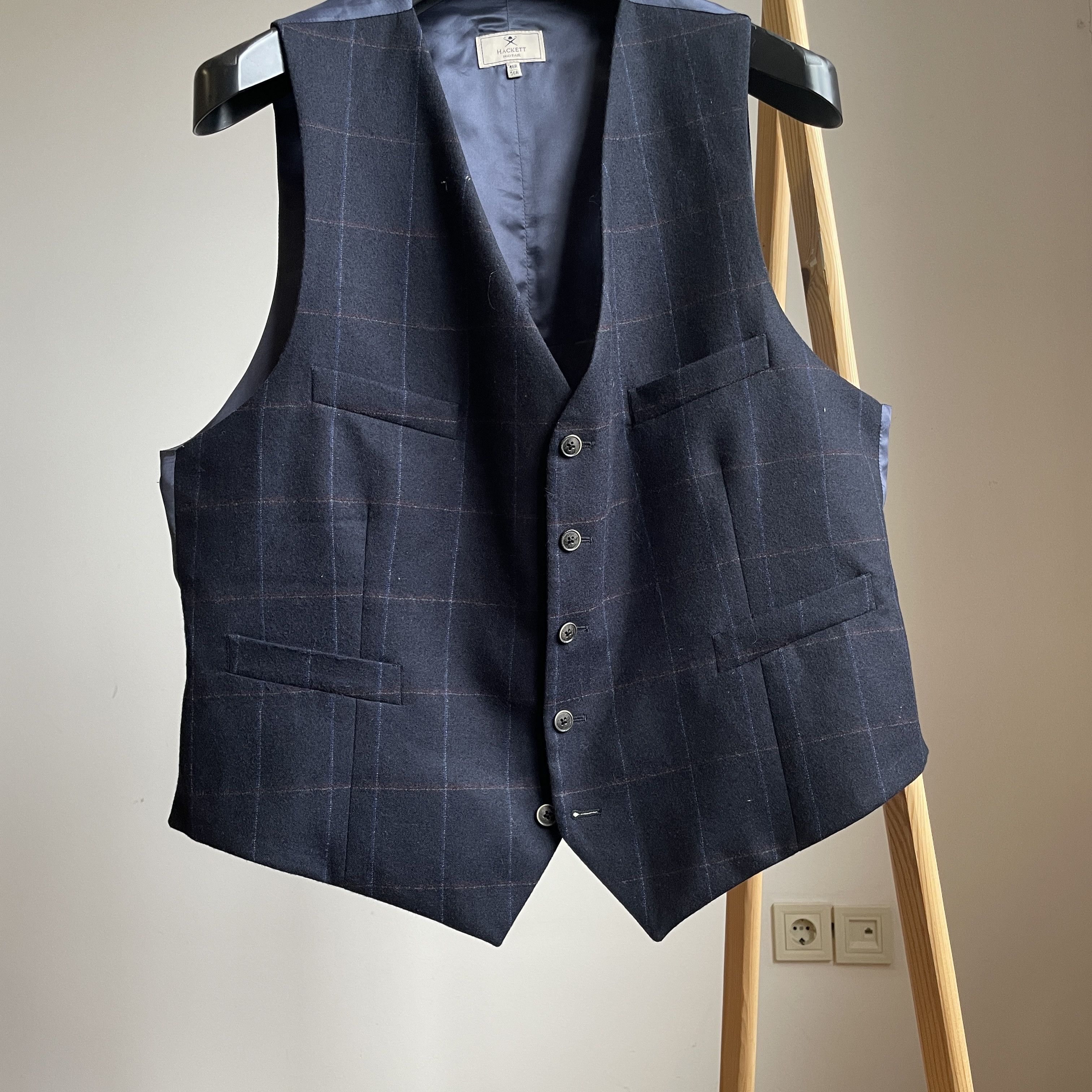Hackett Hackett Mayfair Check Wool Waistcoat Size UK/US 46/EUR 56 Size 46R - 4 Thumbnail