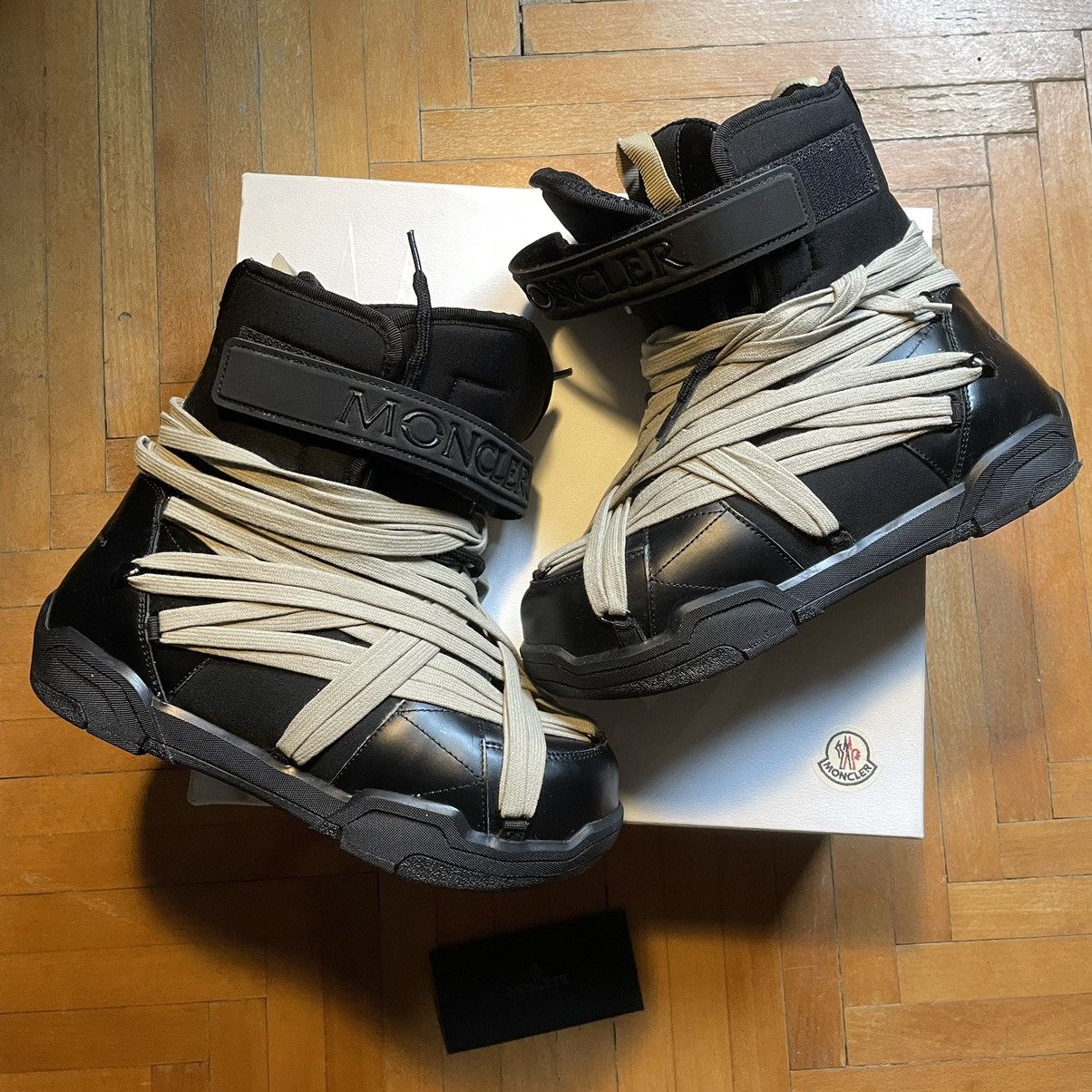 Rick Owens Moncler Megalace Amber Leather Snow Boots | Grailed