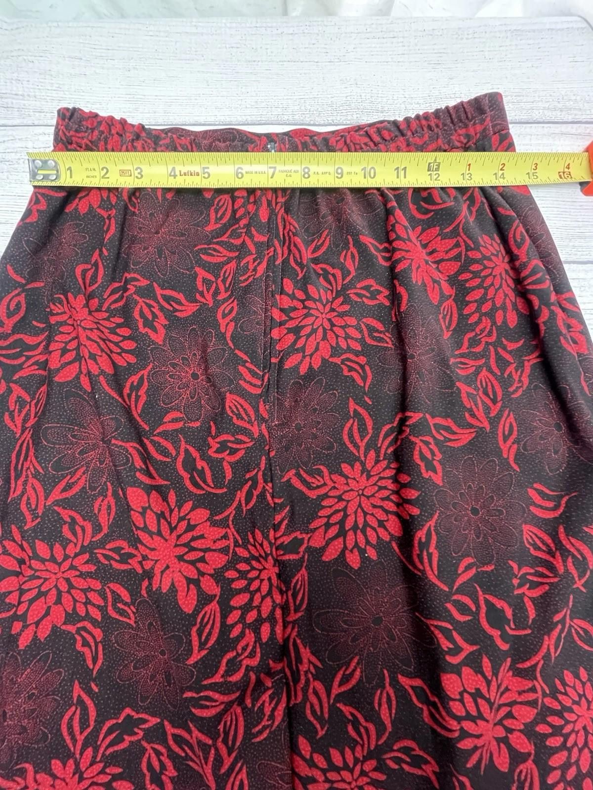 Other VTG Sag Harbor Women Maxi Skirt Black Red Floral 10P Size 32" / US 10 / IT 46 - 6 Thumbnail