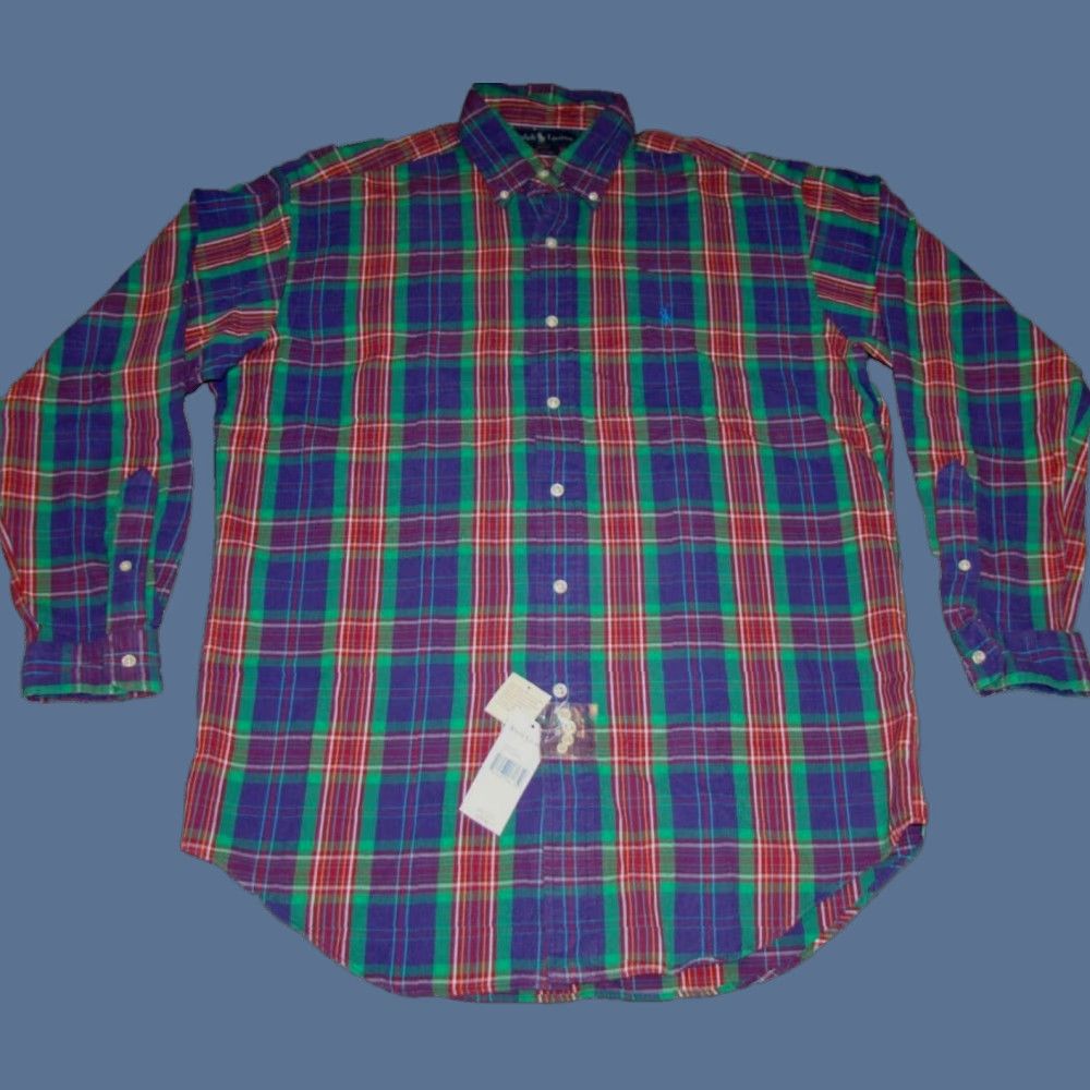 Polo Ralph Lauren VINTAGE Polo Ralph Lauren Blake Mens Small Purple Green Plaid Flannel Shirt Size US S / EU 44-46 / 1 - 1 Thumbnail