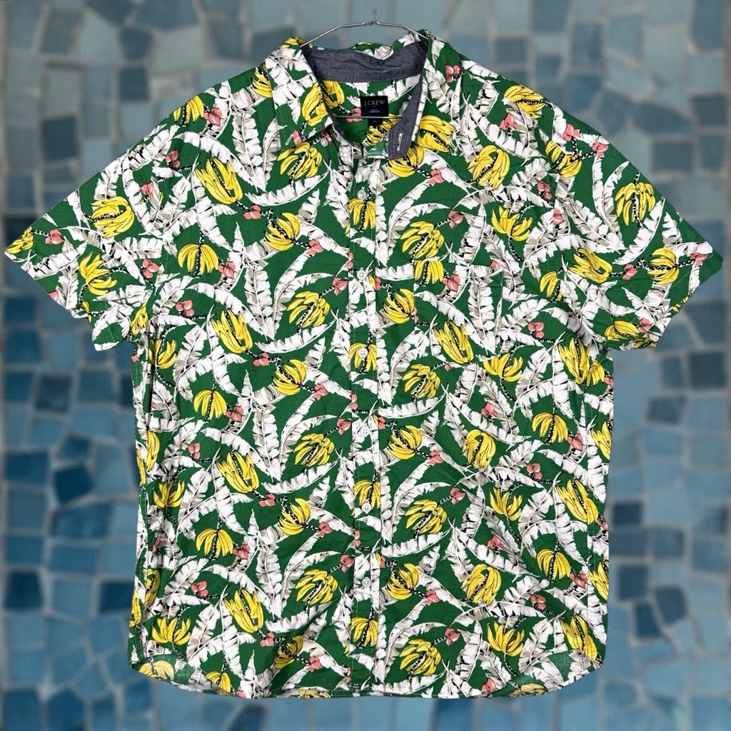 J.Crew J.CREW Shirt Mens XL Slim Fit Short Sleeve Banana Floral All Over H4743 Size US XL / EU 56 / 4 - 1 Thumbnail