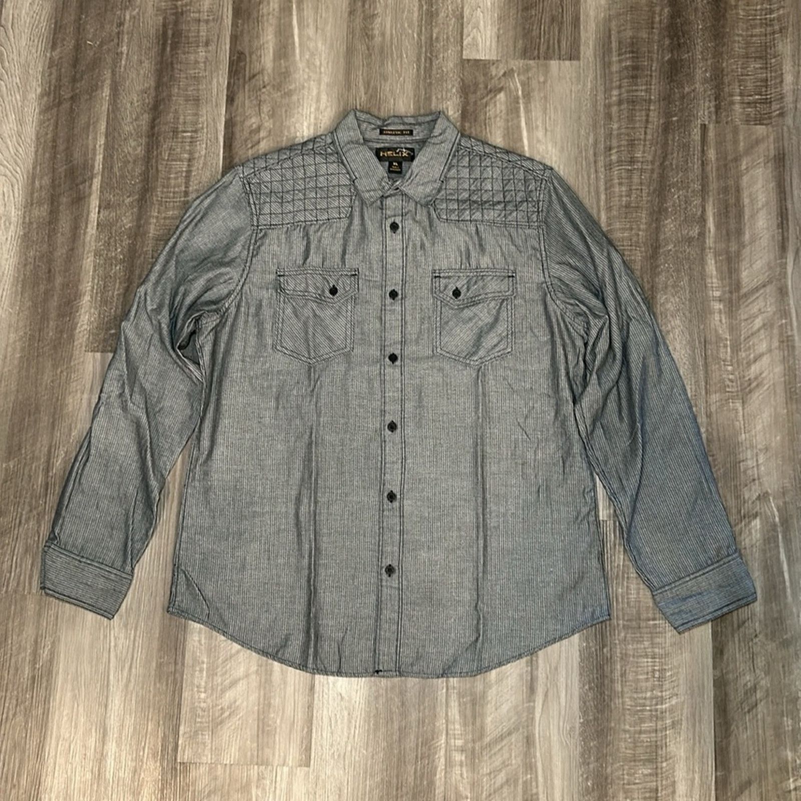 Helix Helix Athletic Fit Long Sleeve Button Down - XL Size US XL / EU 56 / 4 - 2 Thumbnail