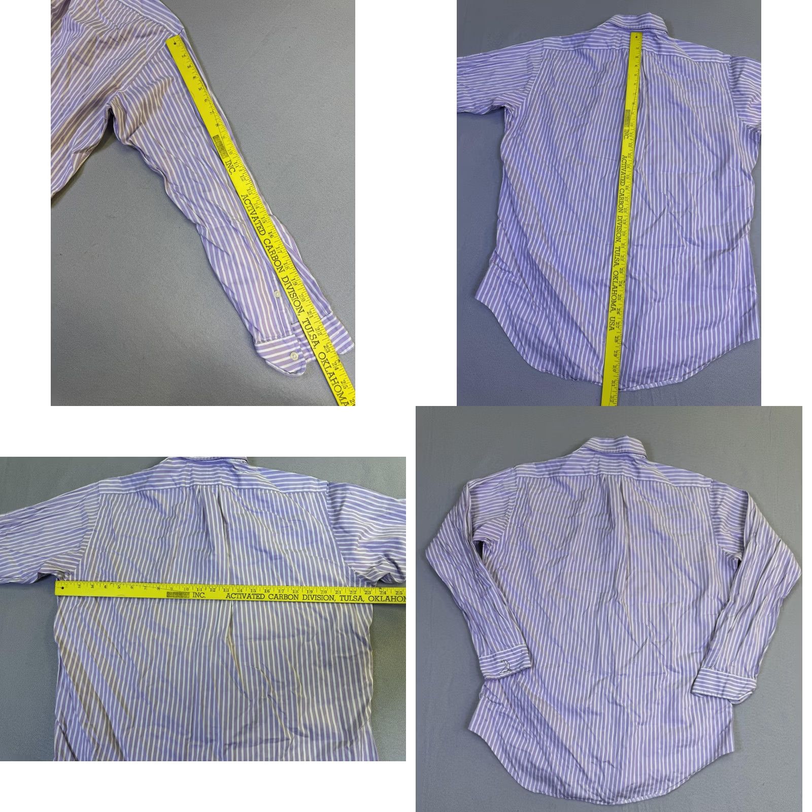 Ralph Lauren Ralph Lauren Golf Shirt Mens Medium Purple Stripe Button Down Long Sleeve Size US M / EU 48-50 / 2 - 8 Thumbnail