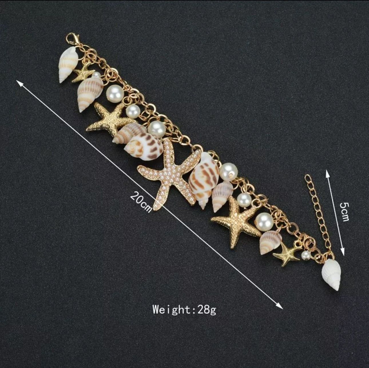 Betsey Johnson × Vintage Gold and White Seashell Starfish and Shell Boho, Plated Jewe Size ONE SIZE - 3 Thumbnail
