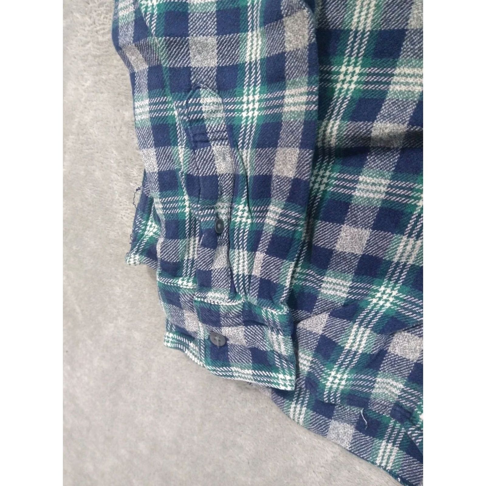 American Eagle Outfitters American Eagle Outfitters Shirt Mens Medium Blue Gray Plaid Flannel Button-Down Cotton Shirt Size US M / EU 48-50 / 2 - 3 Thumbnail