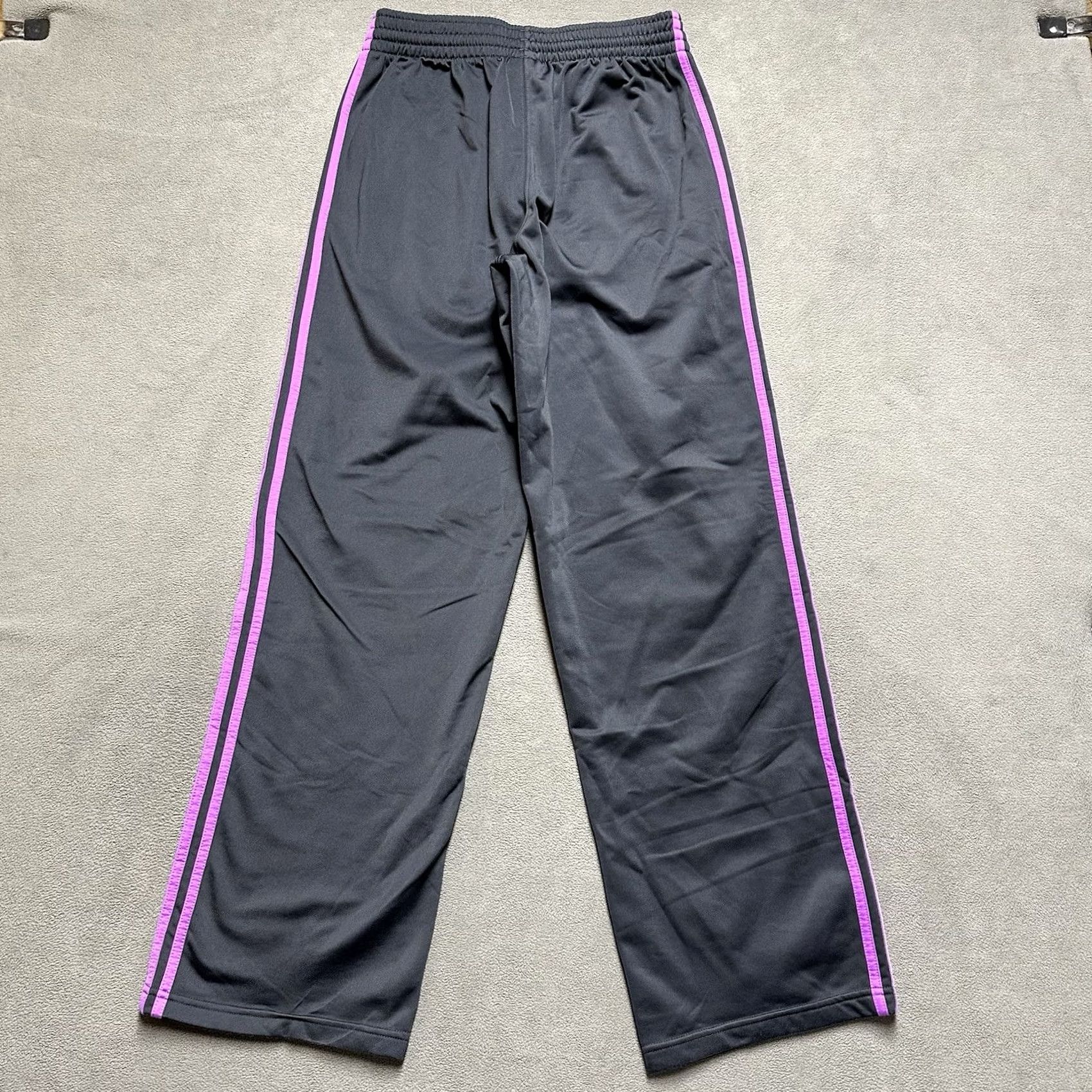 Adidas adidas Sweatpants Mens Medium Gray Purple 3 Stripe Track Warm Ups Active Size US 31 - 2 Thumbnail
