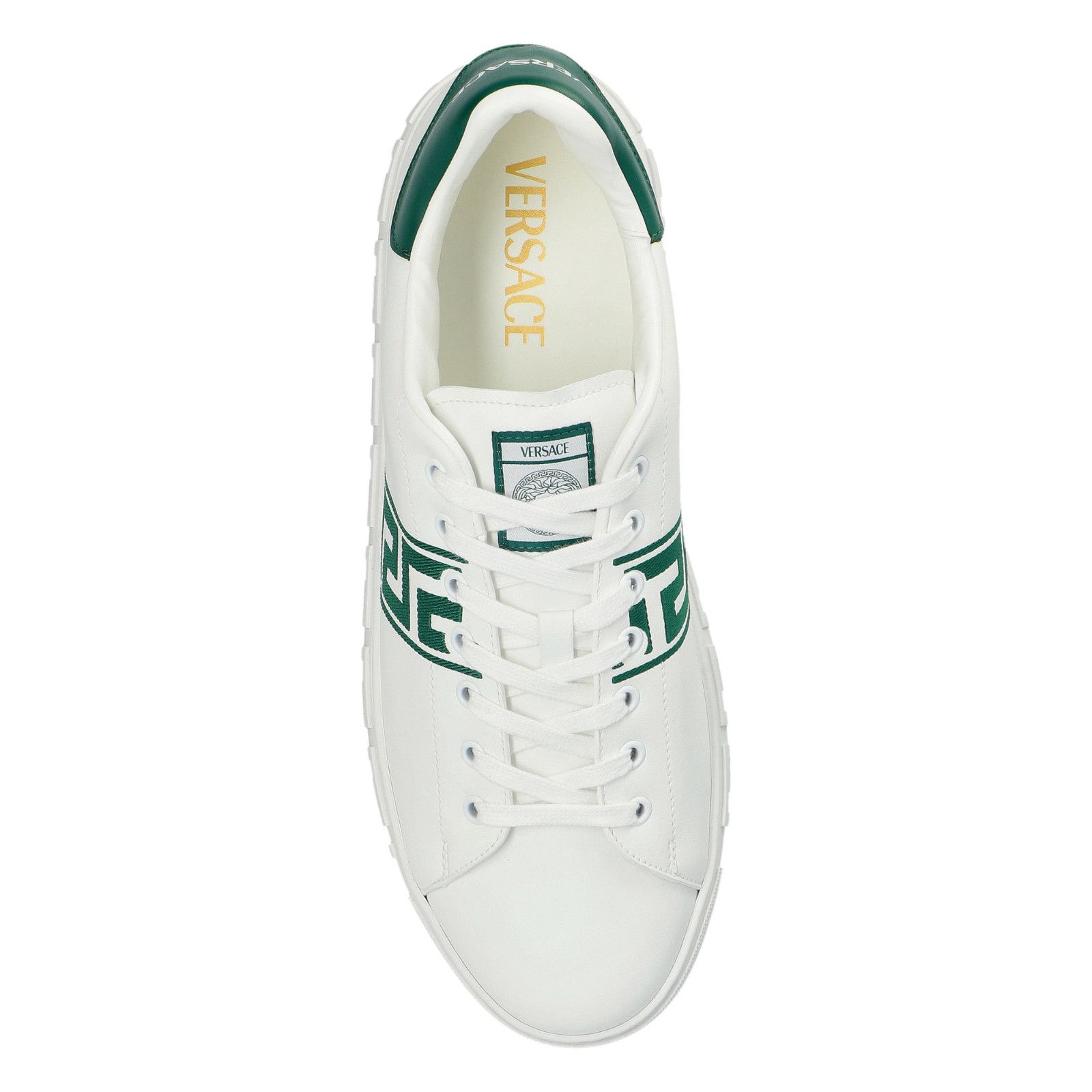 Versace VERSACE White Leather Sneakers New And Authentic (Men's size Size US 12 / EU 45 - 4 Thumbnail