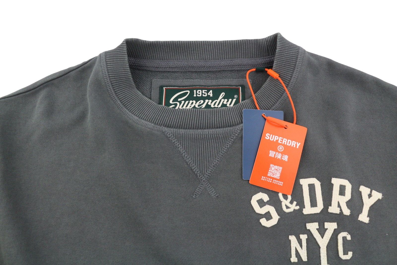 Superdry VINTAGE ATHLETIC M Grey Logo Cotton Pullover 87120 Size US M / EU 48-50 / 2 - 4 Thumbnail