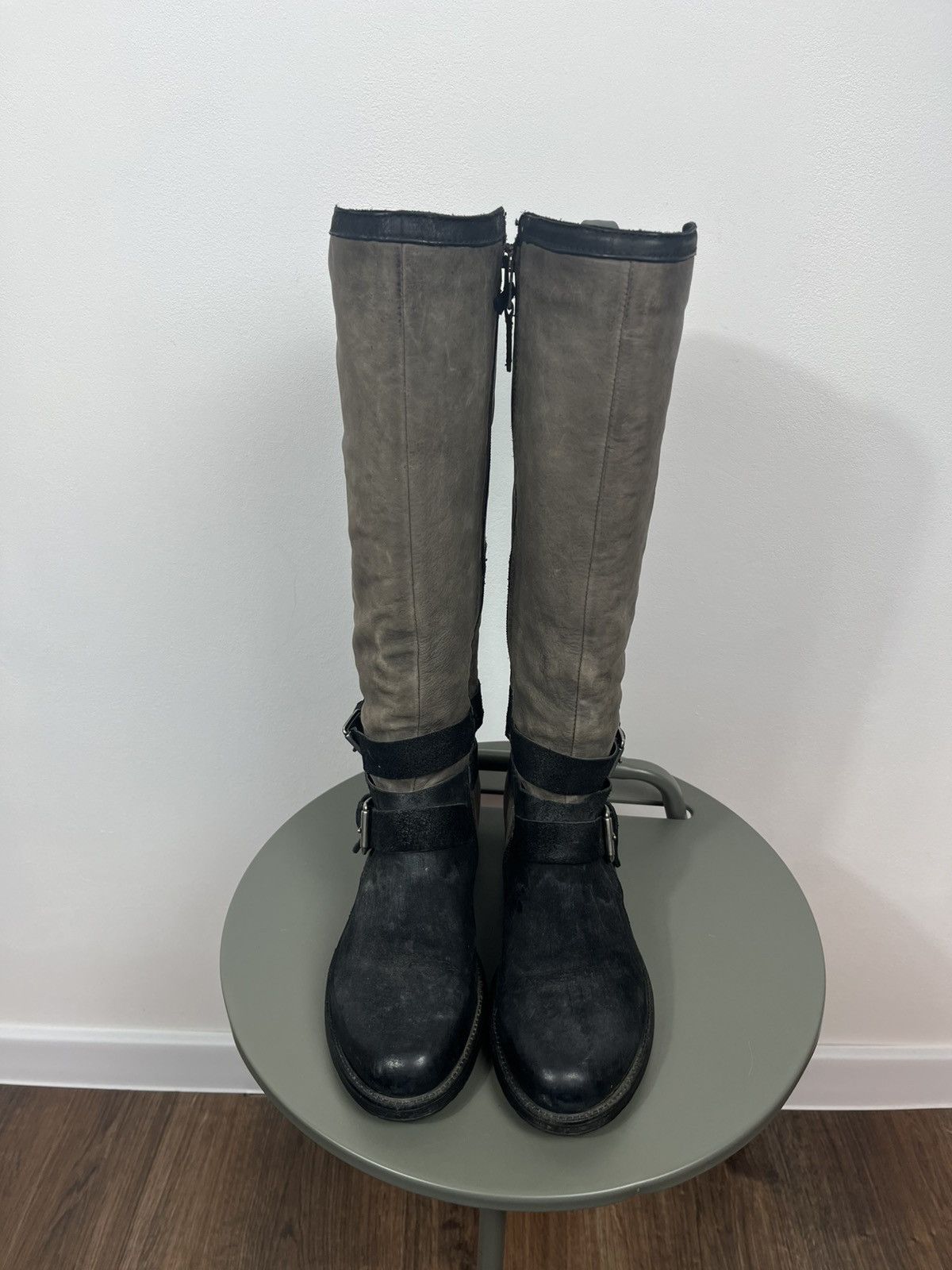 Other Women’s Leather Knee High Biker Boots Buckle Brown 40 US 9 Size US 9 / IT 39 - 5 Thumbnail