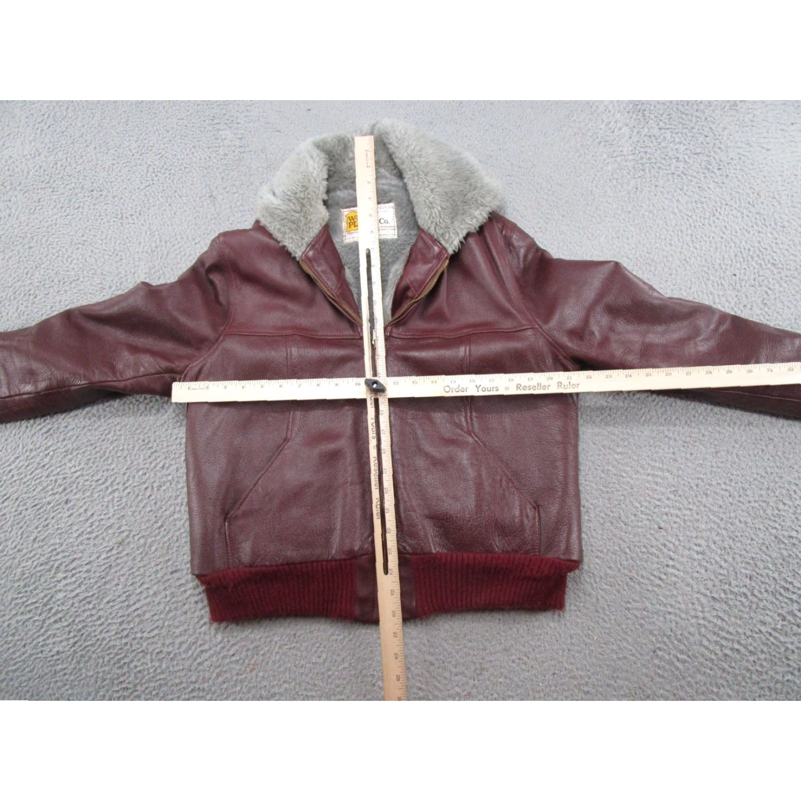 Vintage VINTAGE WB Place & Co Hooded Full Zip Leather Bomber Fur Lined Jacket Size 42 Red Men Regular Jacket Bomber Full Zip Lined Fall Winter Spring 42 Mens Size US XS / EU 42 / 0 - 3 Thumbnail