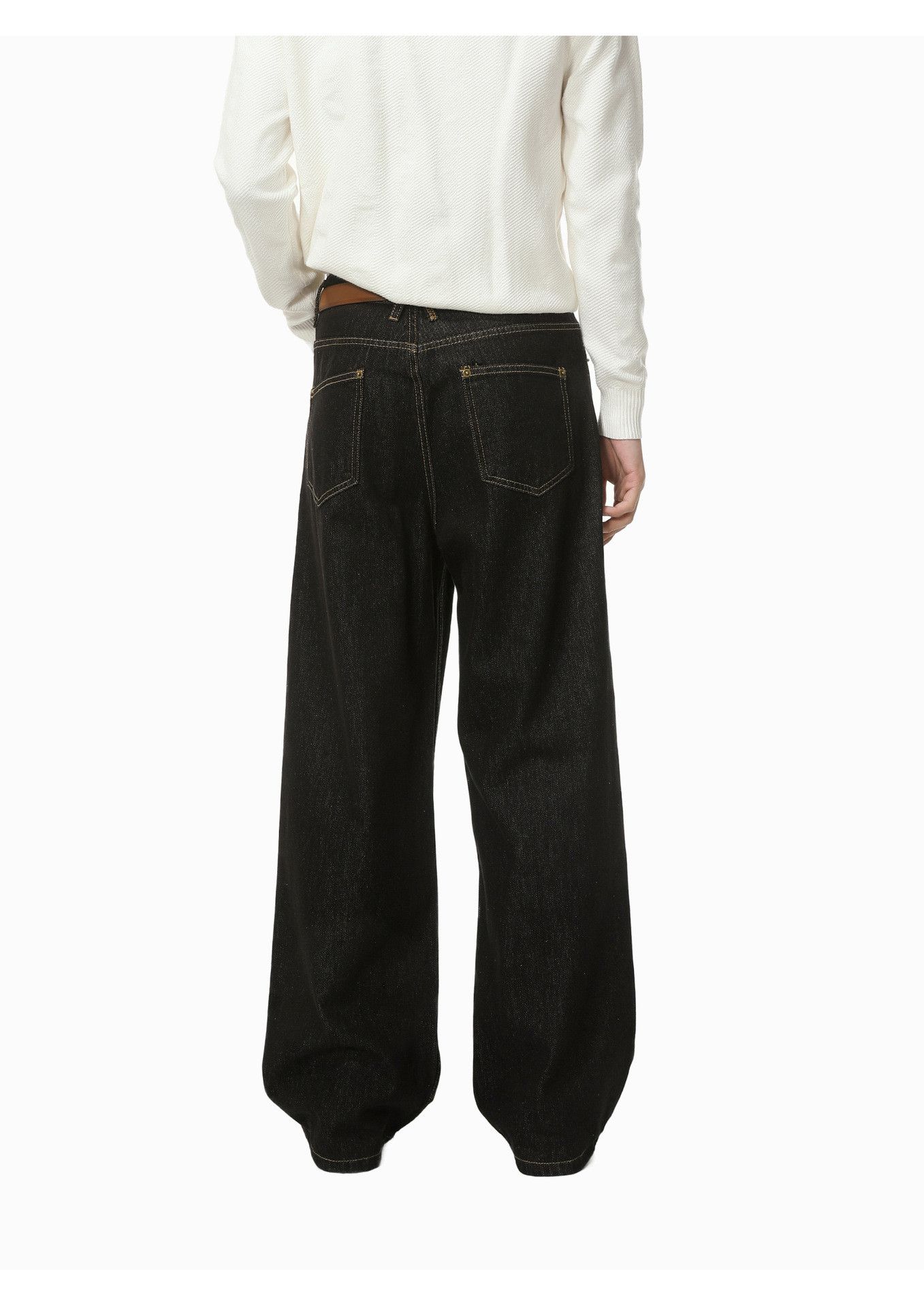 Jean Retro American men's black classic versatile loose jeans Size US 32 / EU 48 - 5 Thumbnail