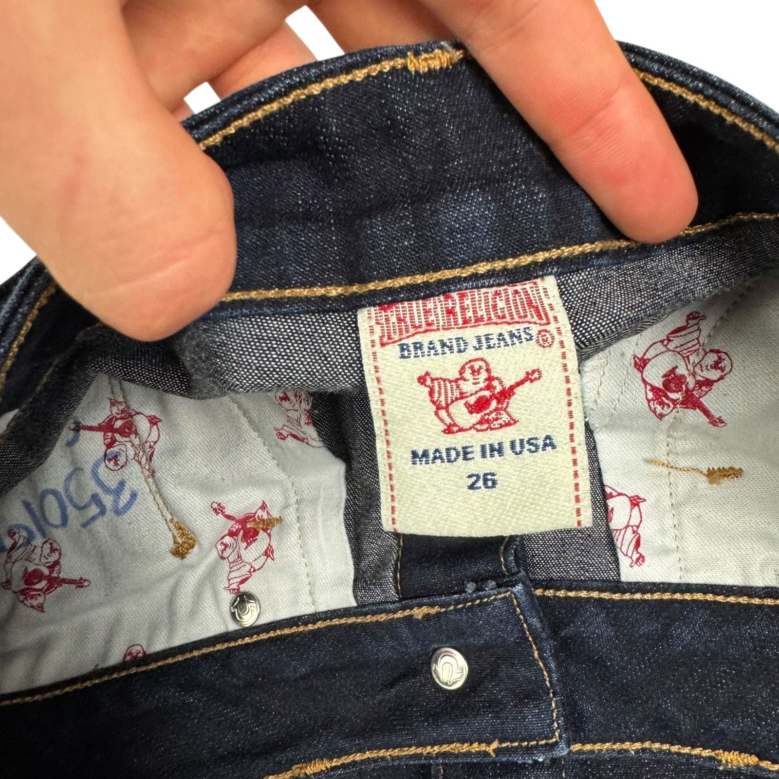 Japanese Brand True Religion Women's Blue 5-Pockets Denim Pencil Skirt 26 Size 26" / US 2 / IT 38 - 2 Thumbnail