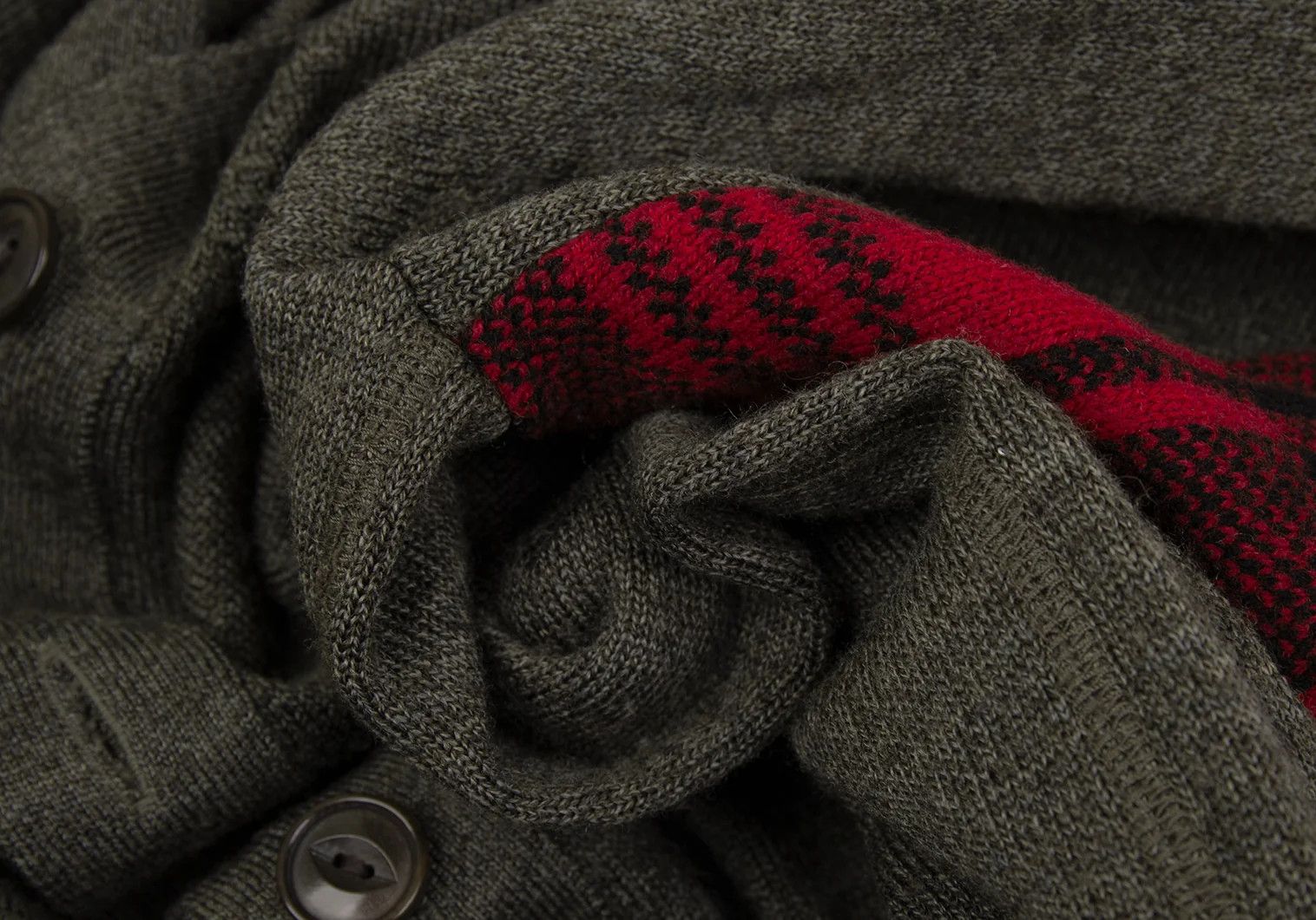 Junya Watanabe Checkerboard Knit Cardigan in Olive Green, Size S Size US S / EU 44-46 / 1 - 10 Thumbnail