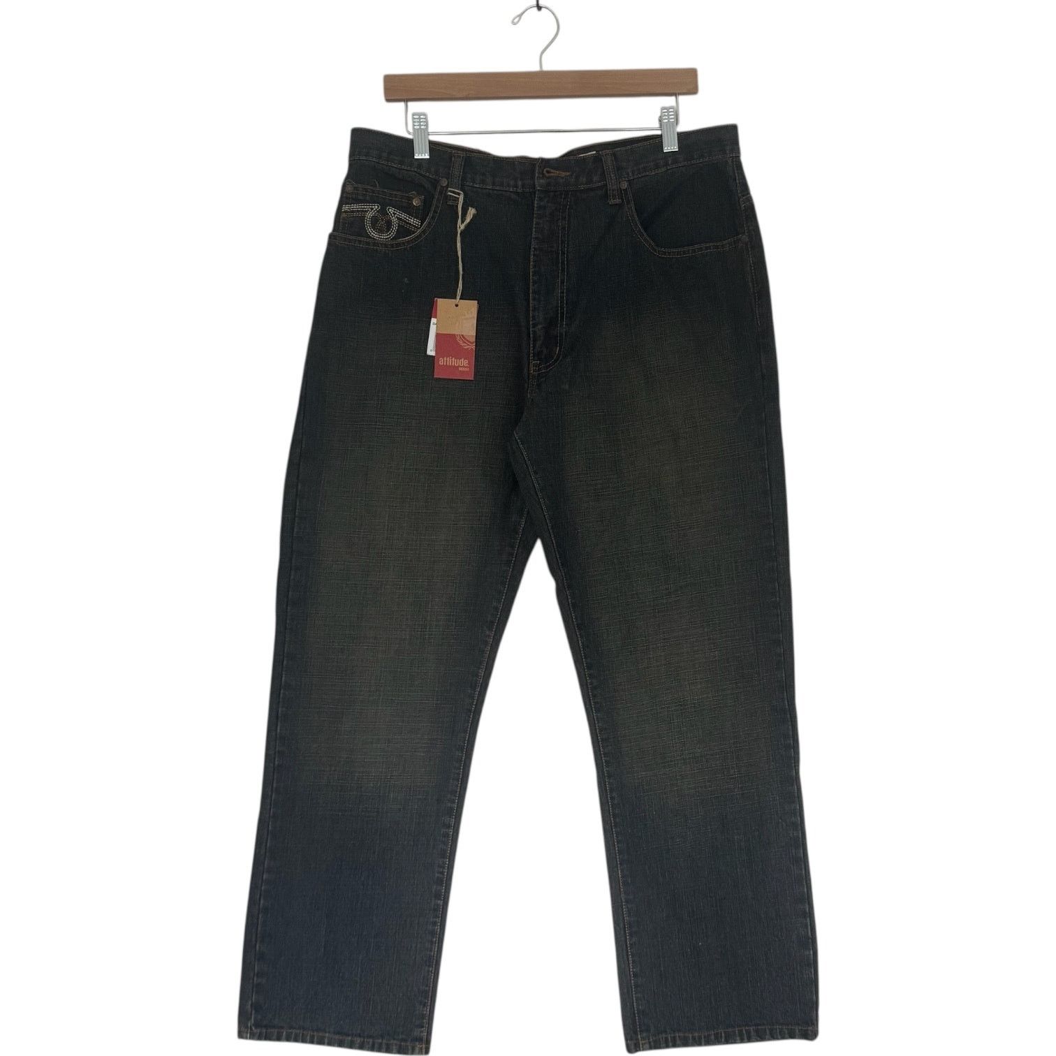 Vintage Vintage NTW Attitude Straight Leg Denim Jeans 34x30 Size US 34 / EU 50 - 1 Thumbnail