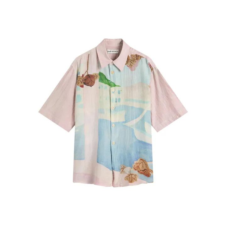 Our Legacy OUR LEGACY Textured Landscape Print Short Sleeve Shirt 0079 Size US M / EU 48-50 / 2 - 1 Thumbnail