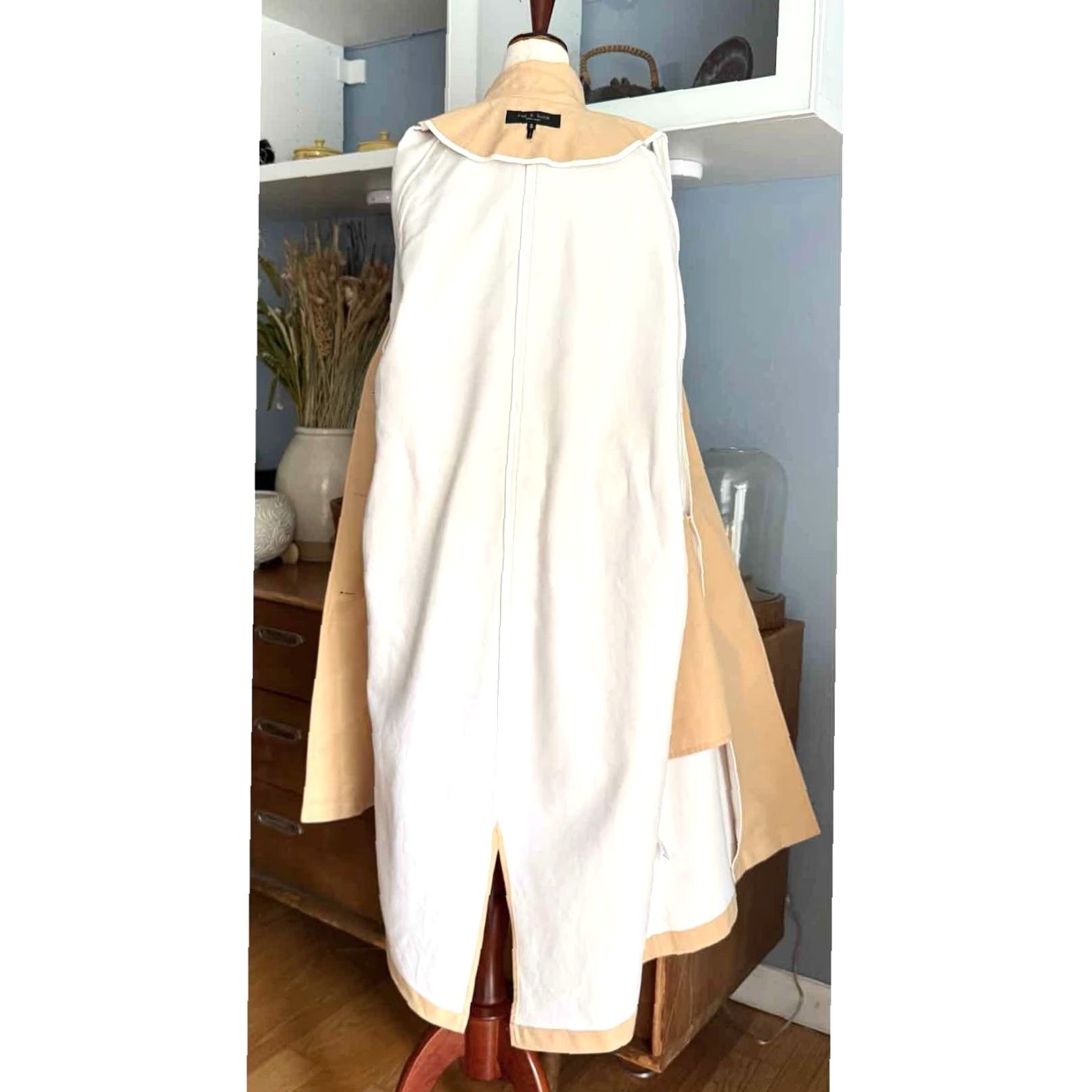Rag & Bone Rag & Bone Trench Coat Women Beige Cotton Khaki Size M Classic Style 42”-47.5” 21” Pit to Pit Button Tie Coat Size M / US 6-8 / IT 42-44 - 6 Thumbnail