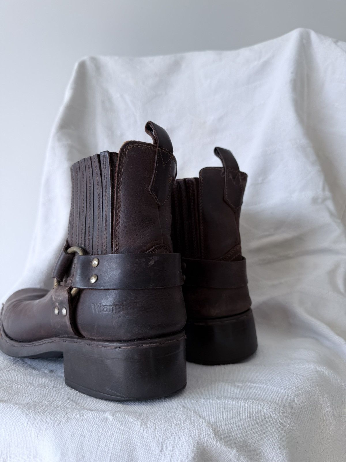 Cowboy Equipment Vintage Wrangler Rodeo Cowboy Western Biker Leather Boots Size US 8.5 / EU 41-42 - 6 Thumbnail