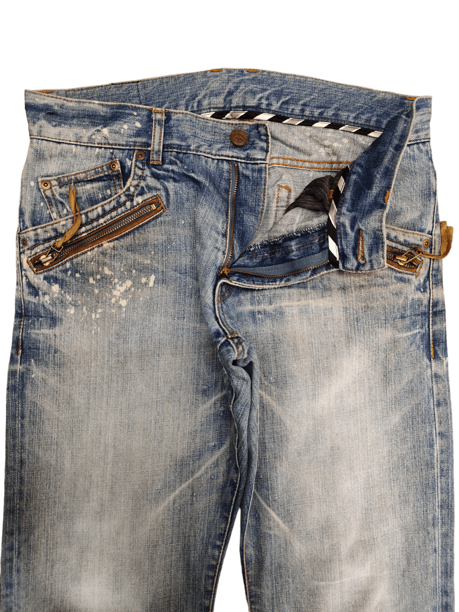 Nicole Club Monsieur Nicole Leather Trim Pocket Denim Pants Size US 32 / EU 48 - 15 Thumbnail