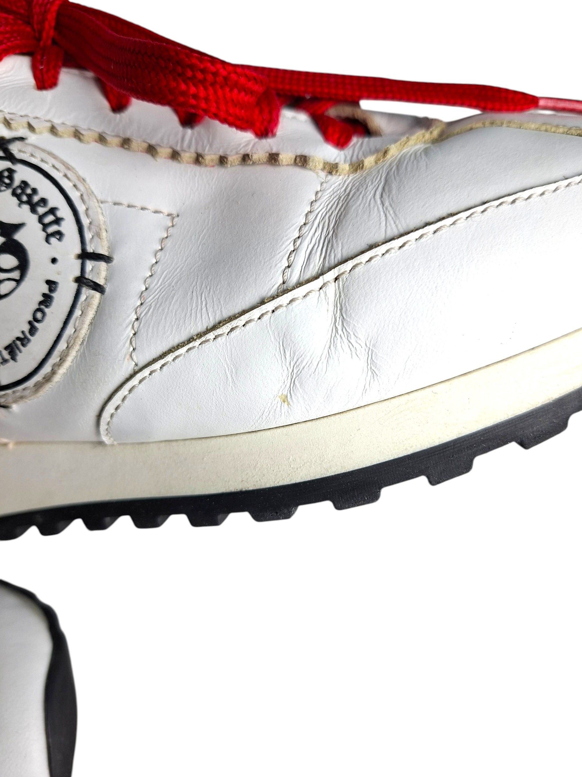John Galliano John Galliano Gazette White Leather Sneakers Red Suede Y2K Size US 7.5 / IT 37.5 - 10 Thumbnail