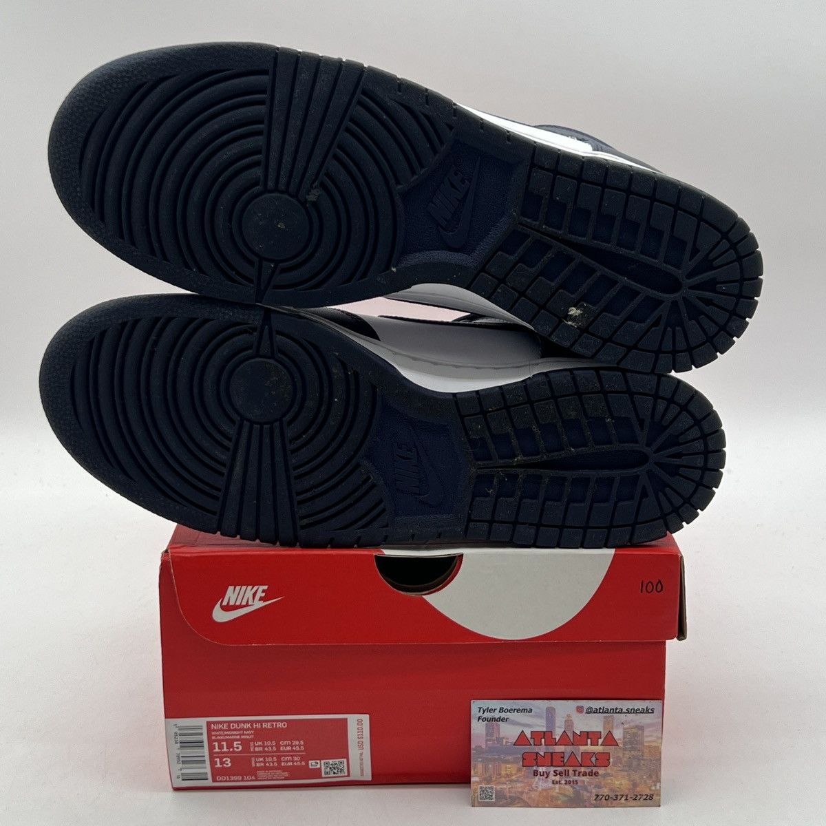 Nike Nike dunk high midnight navy Size US 11.5 / EU 44-45 - 8 Thumbnail
