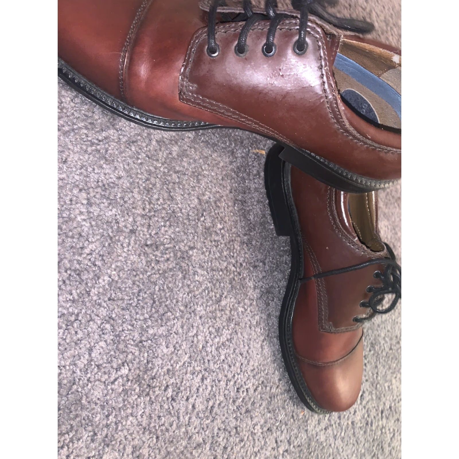 Dockers DOCKERS Mens Brown Leather Lace Up Oxford Cap Toe Dress Shoes Size 10W 090-2219 Mens Shoes Dress Oxford Brown Leather Cap Toe Lace-Up 10W Shoes Size ONE SIZE - 3 Thumbnail