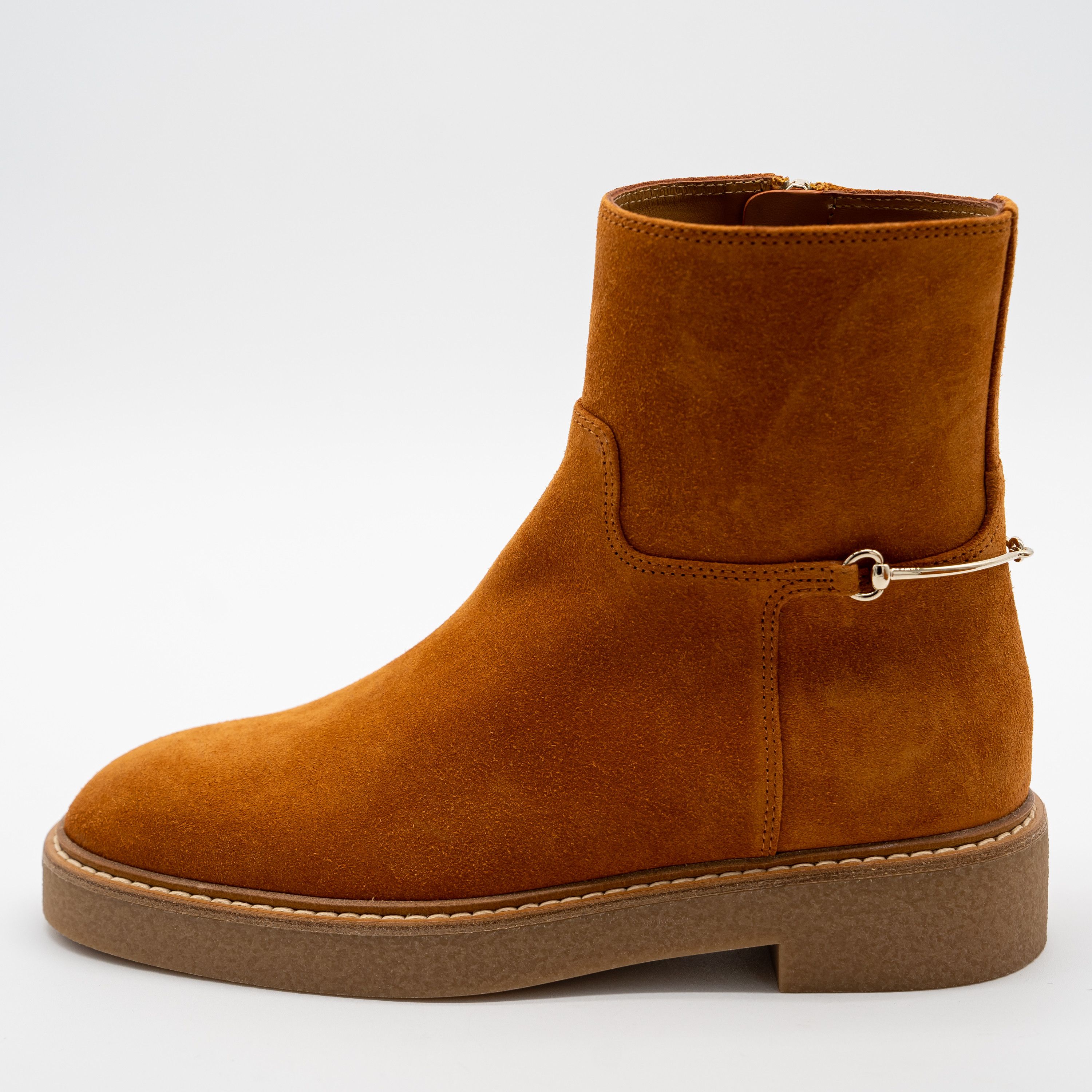 Gucci 40G Gucci Slim Horsebit Brown Suede Ankle Boots Booties Size US 10 / IT 40 - 3 Thumbnail