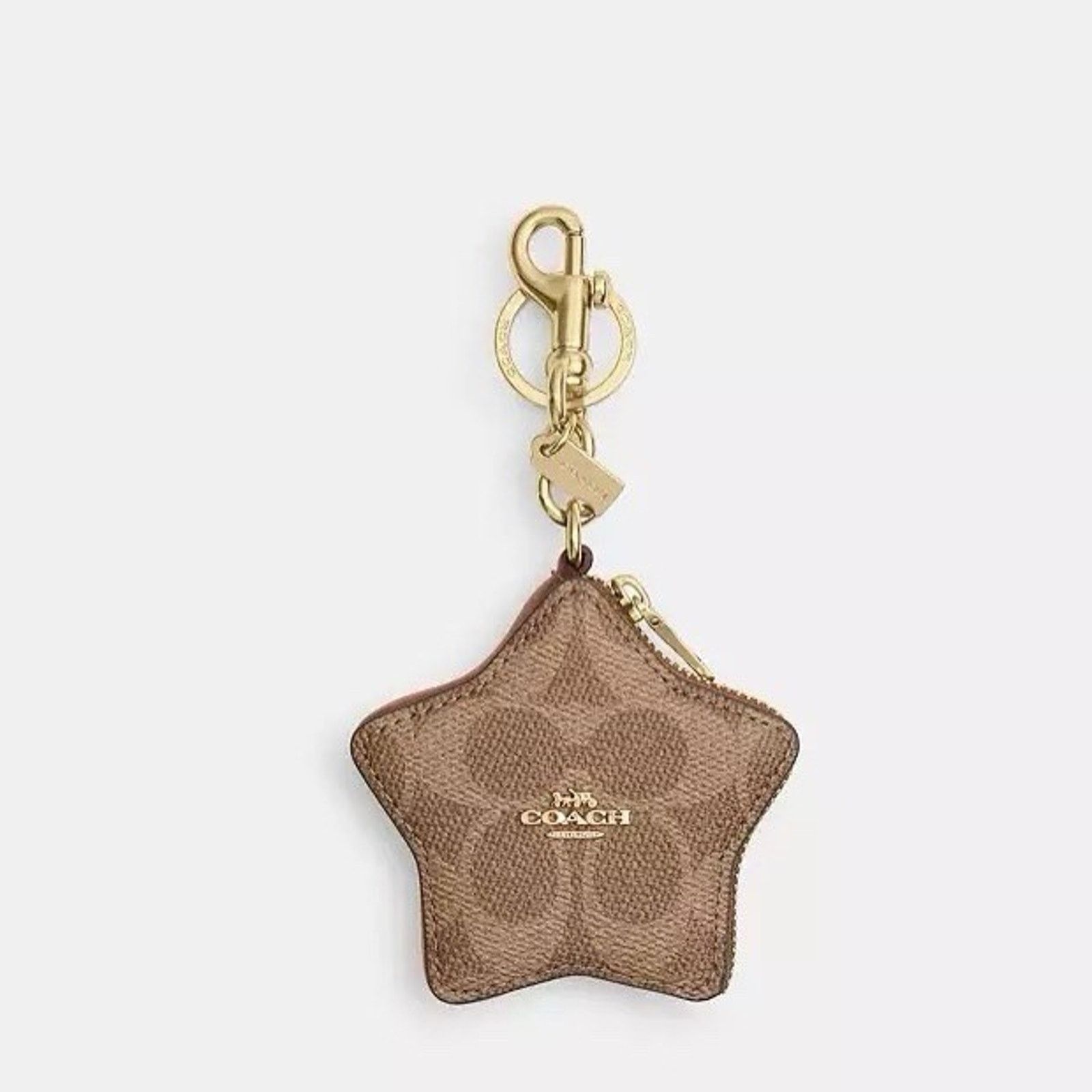 Coach NWT Coach CBL12 Star Bag Charm Coin Case Pouch Tan/Brown Size ONE SIZE - 6 Thumbnail