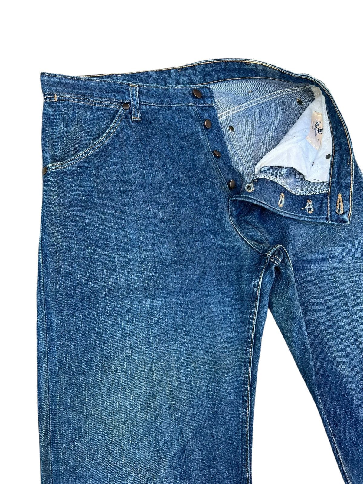 Wrangler Vintage 90s Wrangler Blue Bell Mud Denim Selvedge Jeans Size US 35 - 8 Thumbnail