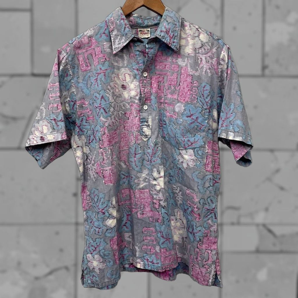Vivobarefoot VINTAGE Go Barefoot Floral Print Short Sleeve Button Down Shirt Mens Large Pink USA Size US L / EU 52-54 / 3 - 1 Thumbnail