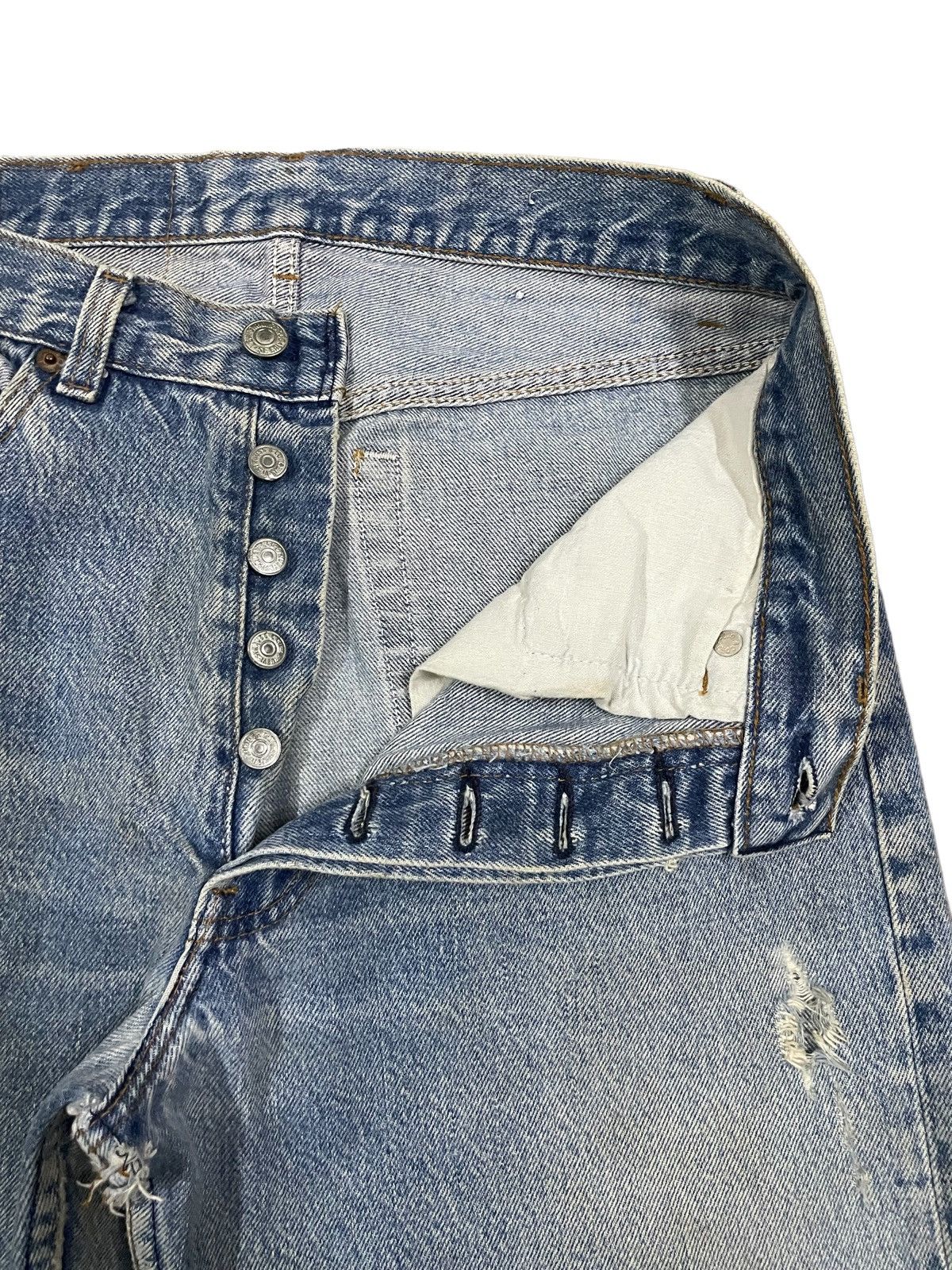 Levi's Vintage Clothing Vintage 80s Levi’s 501 Straight Cut Blue Wash Denim #546 Size US 31 - 6 Thumbnail