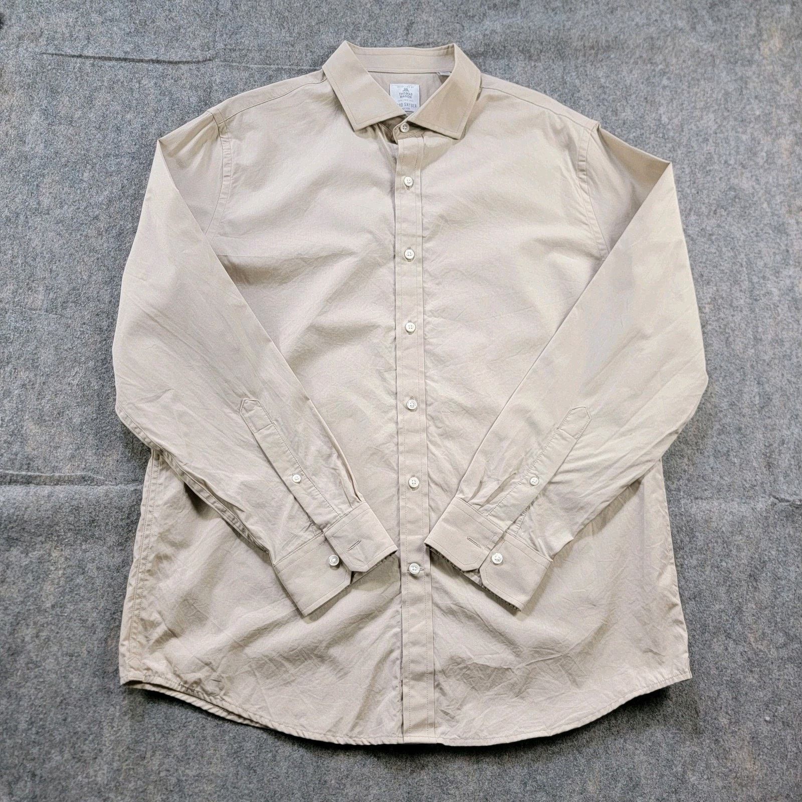 Todd Snyder Thomas Mason x Todd Snyder Button Up Dress Shirt 18.5 Cream Size US XL / EU 56 / 4 - 1 Thumbnail