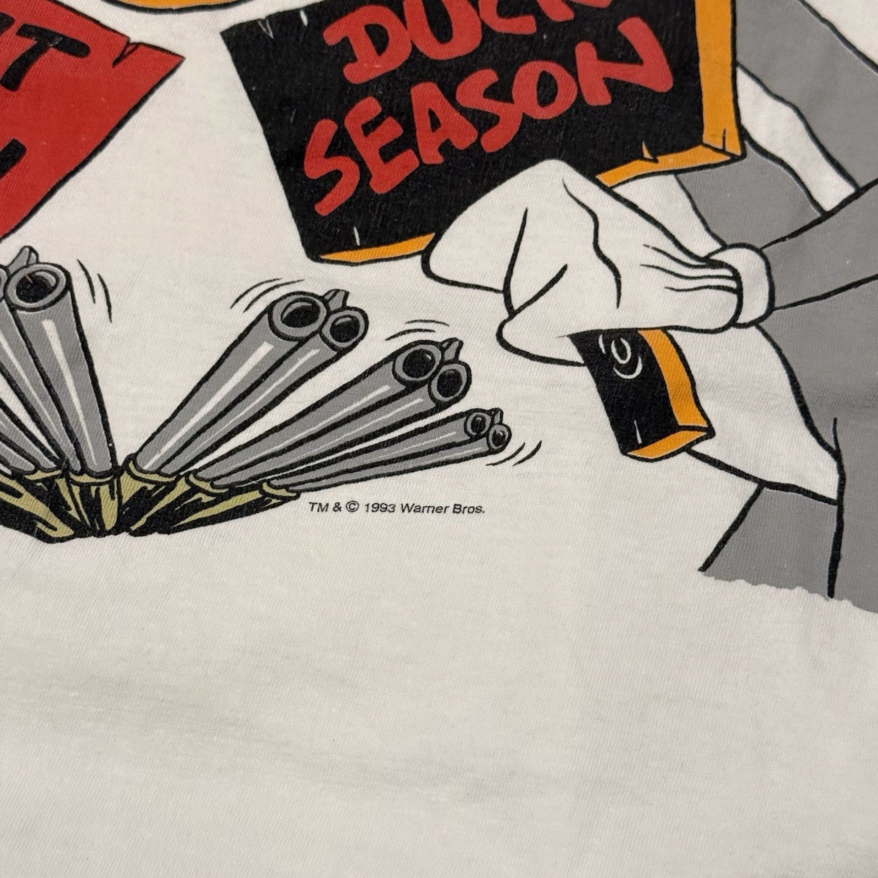 Vintage VINTAGE 90s Daffy Vs Bugs Bunny Tshirt Mens Large 1993 White Big Print Rare Looney Tunes Shirt Mens L White 90s Cartoon USA Baseball? Size US L / EU 52-54 / 3 - 5 Thumbnail